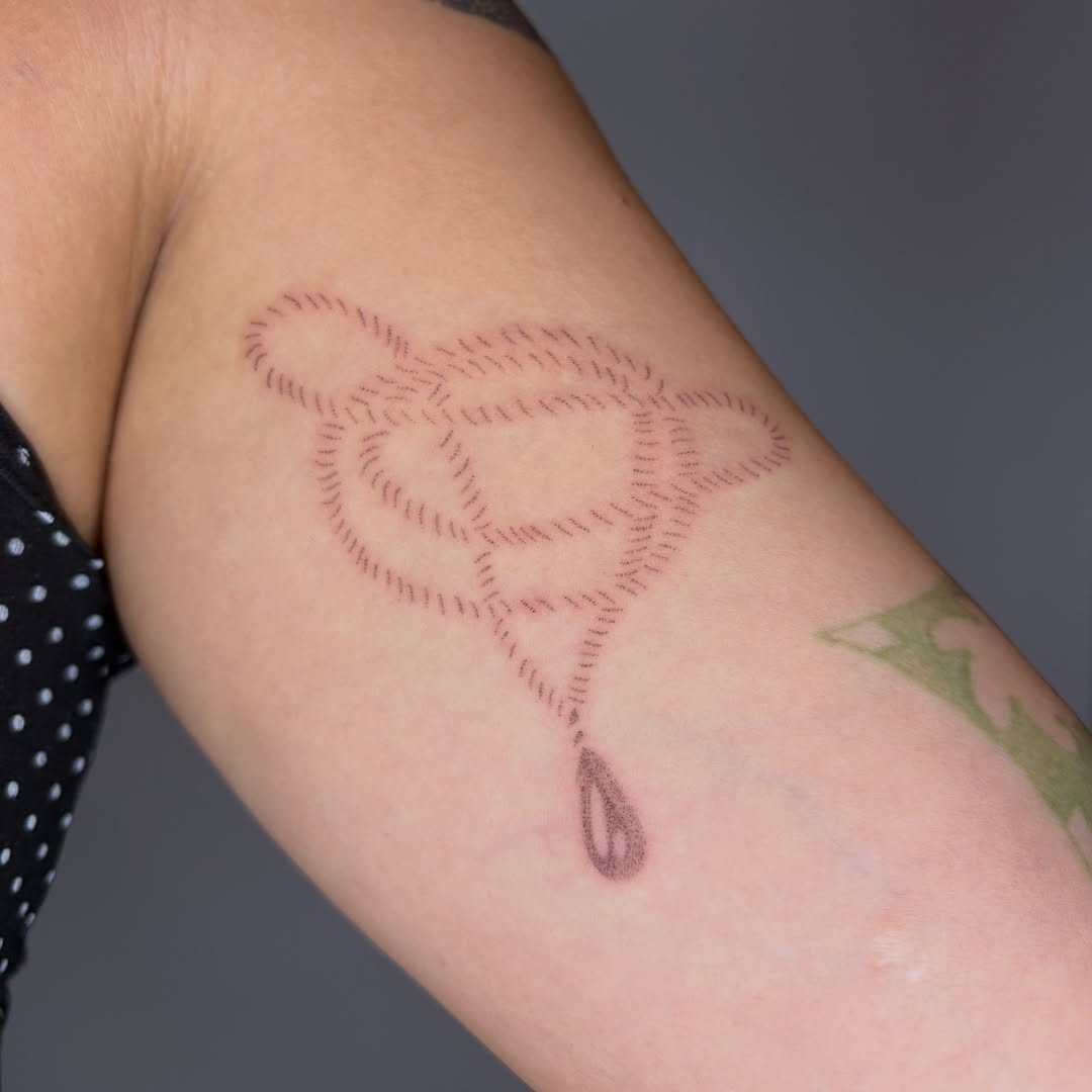 Abstract symbol dotwork tattoo on the forearm by 🌀☁️kath☁️🥀