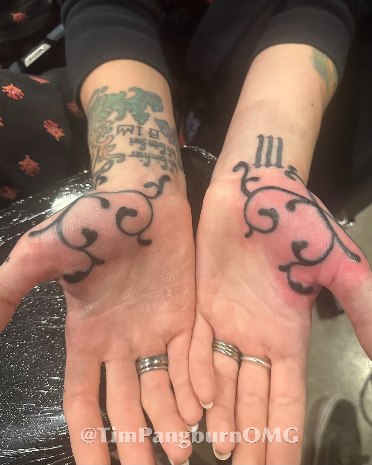 Zodiac symbol black and grey tattoo on the hand by Timothy Pangburn