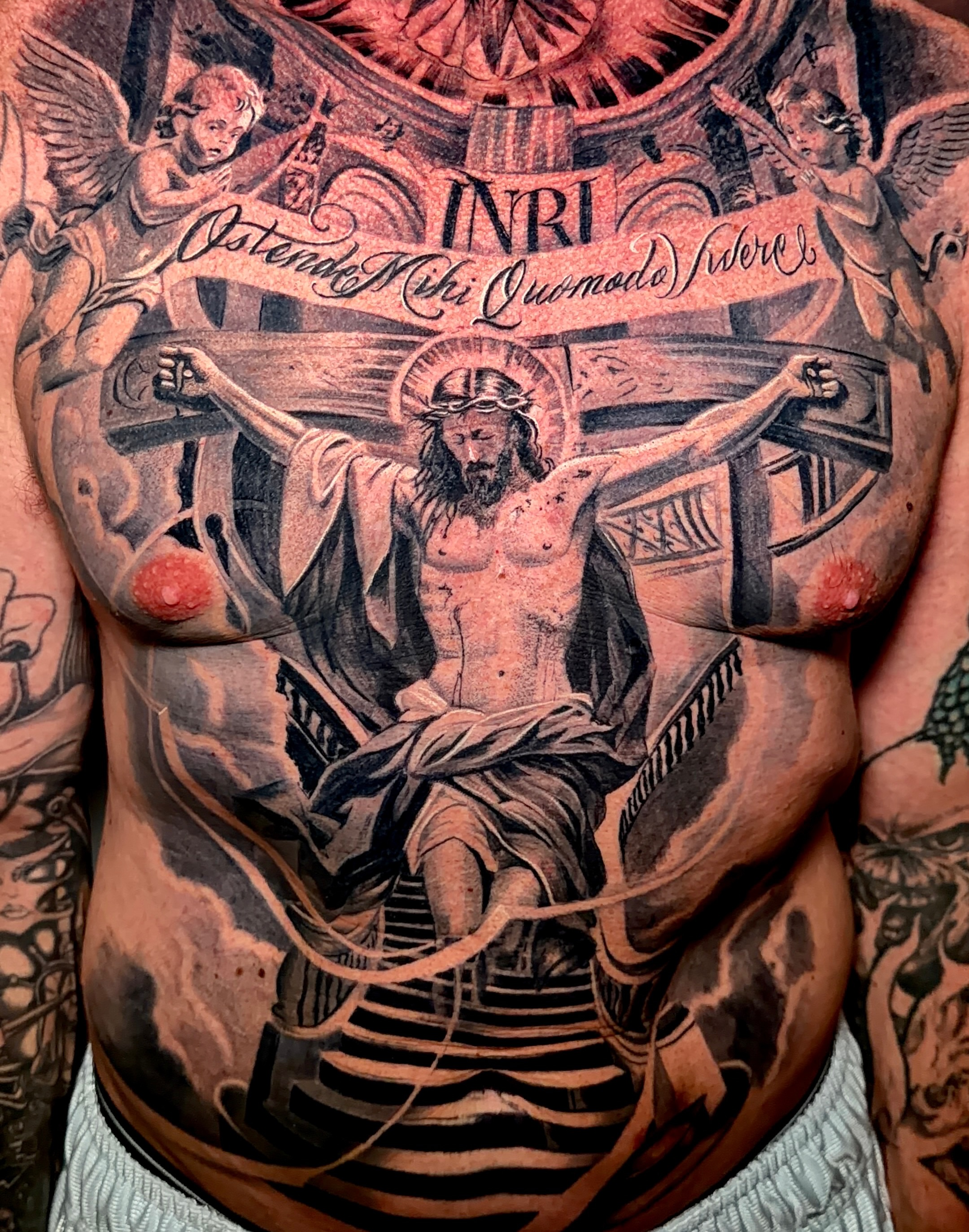 Tattoo by @tat2one — black_and_grey, realism
