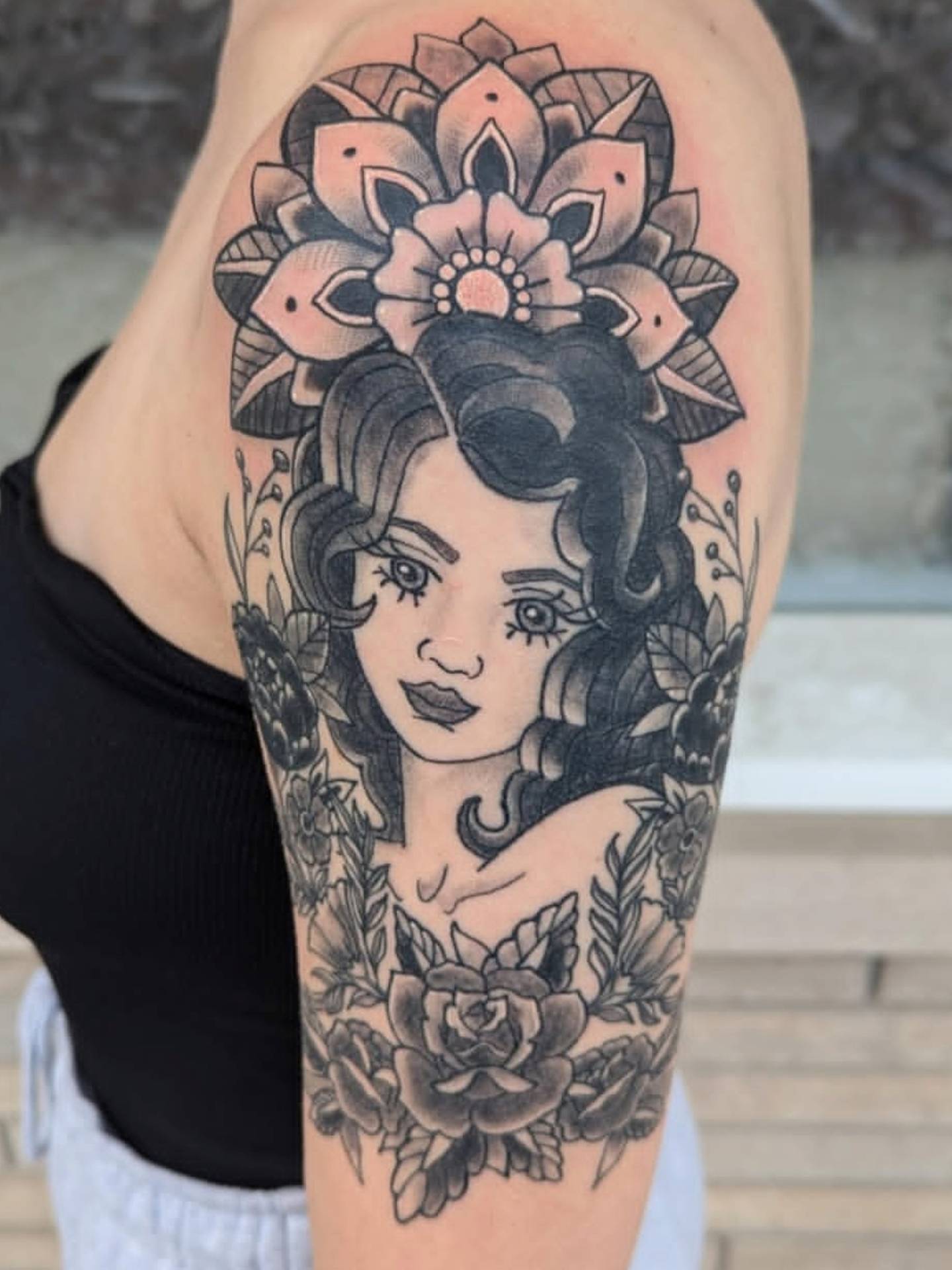 Tattoo by @alyxkopietattoos — black_and_grey, realism