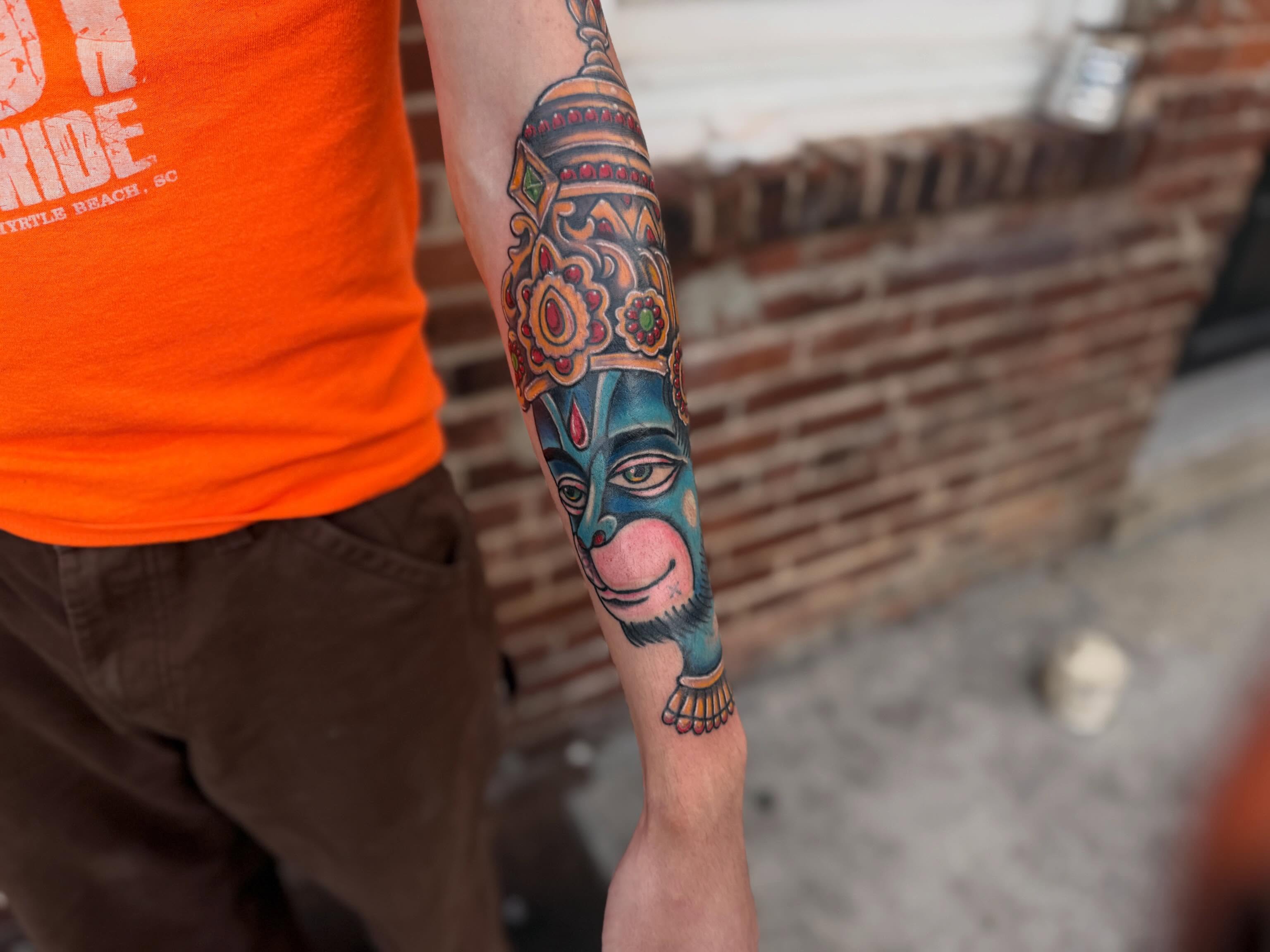 Mask ornamental tattoo on the forearm by π©Έβ βοΈ ππππ βοΈ βπ©Έ