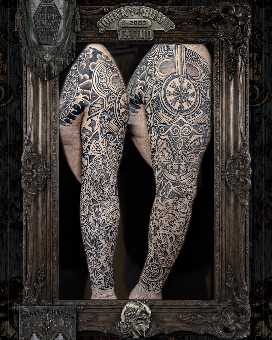 Tattoo by @johnnyxtruant — black_and_grey