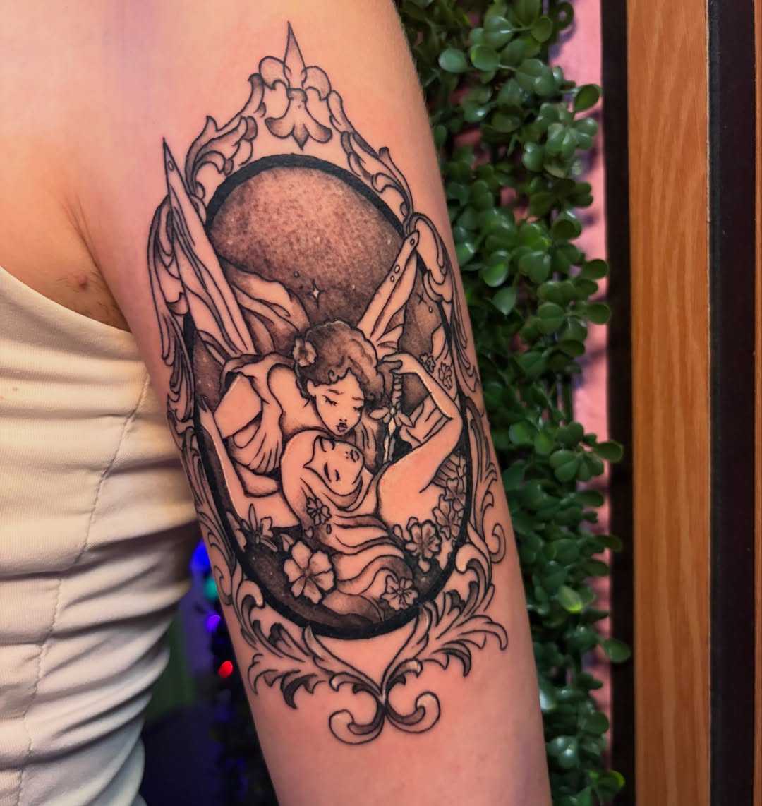 Tattoo by @cats_and_tattoos โ black_and_grey, ornamental