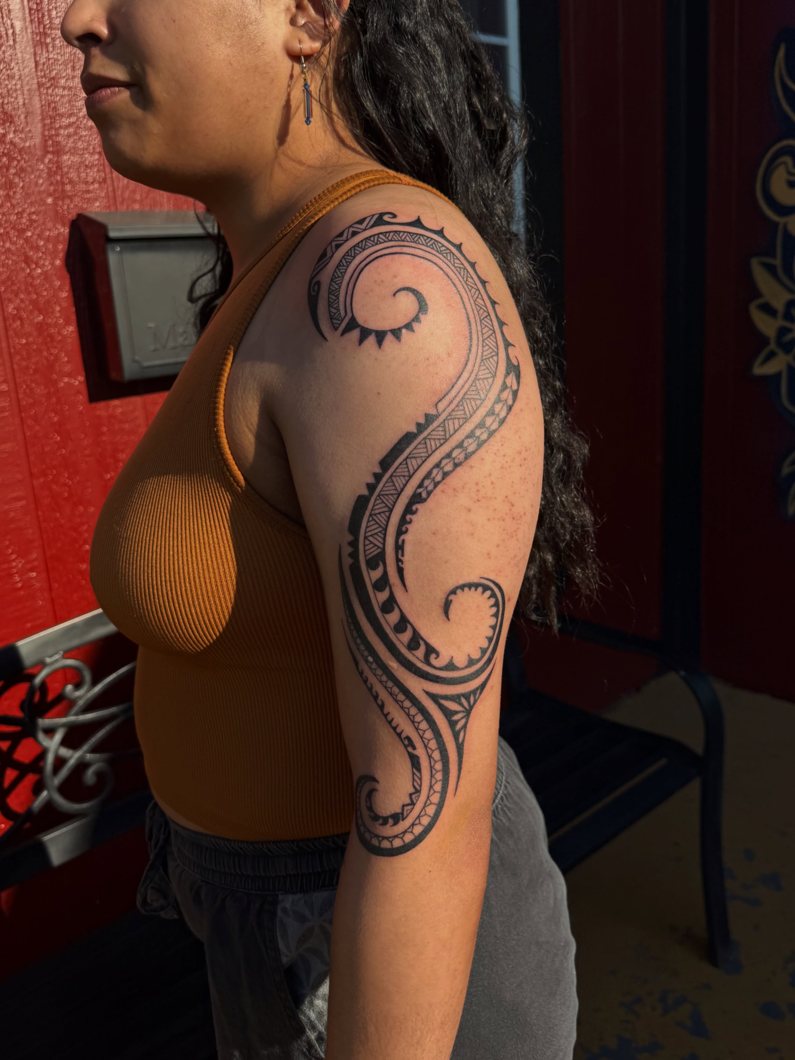 Tribal swirl tribal tattoo on the upper arm by ⁘ heléna tupou-lisle ⁘