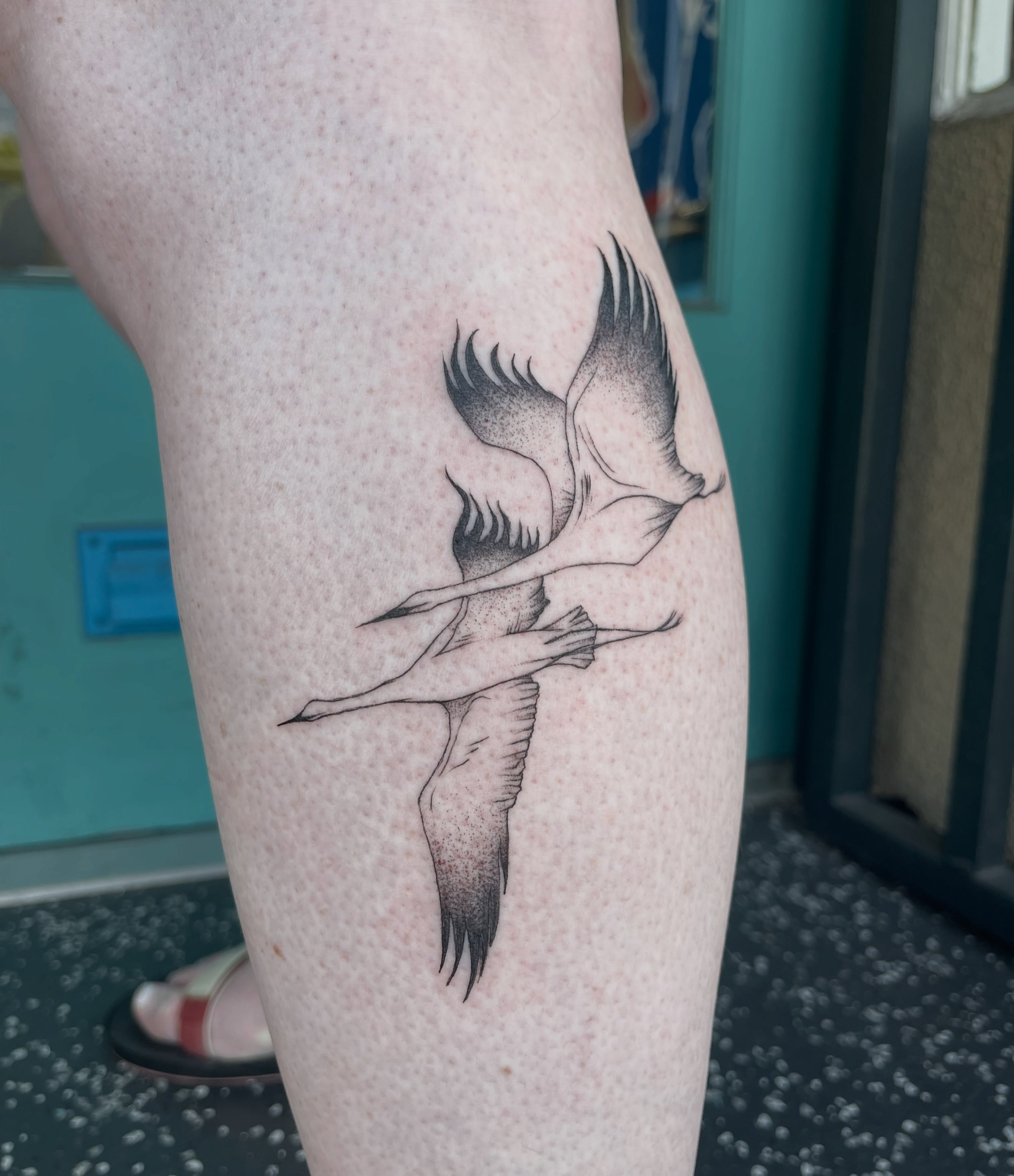 Tattoo by @pineneedlestattoo — dotwork, black_and_grey