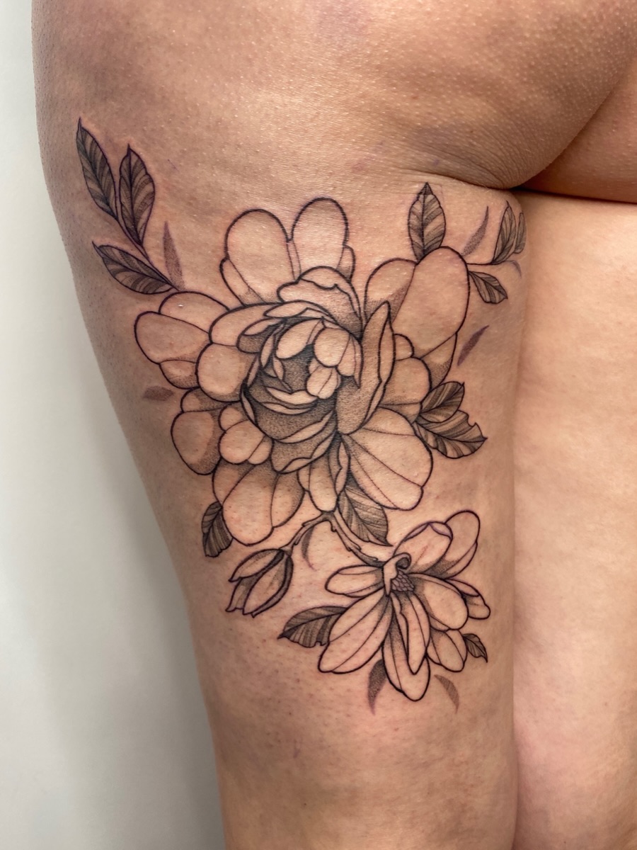 Tattoo by @krookedtattoos — black_and_grey
