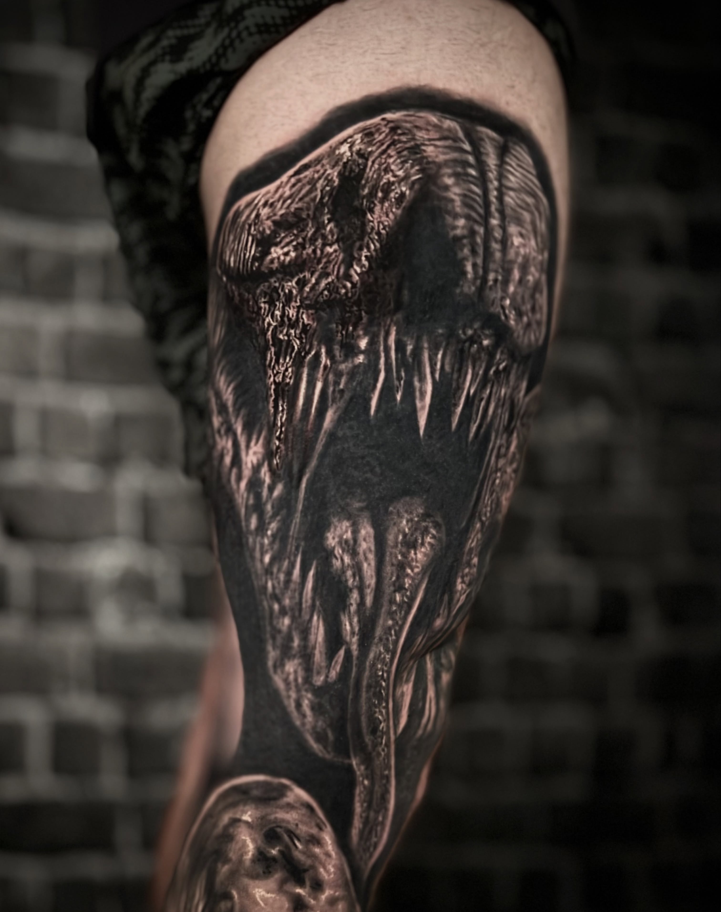 Tattoo by @blakeferonetattoo β black_and_grey