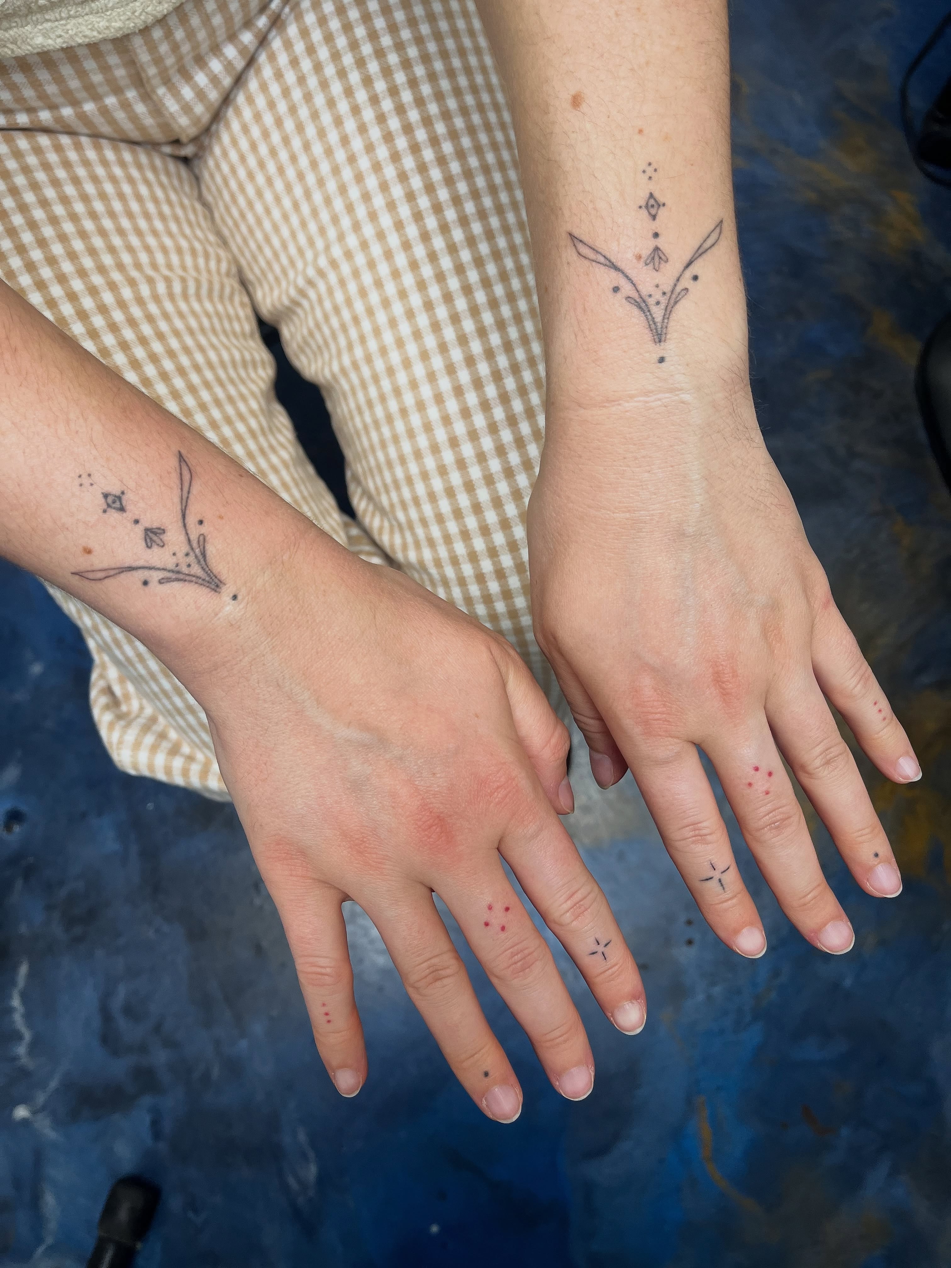 Geometric design geometric tattoo on the forearm by Sid