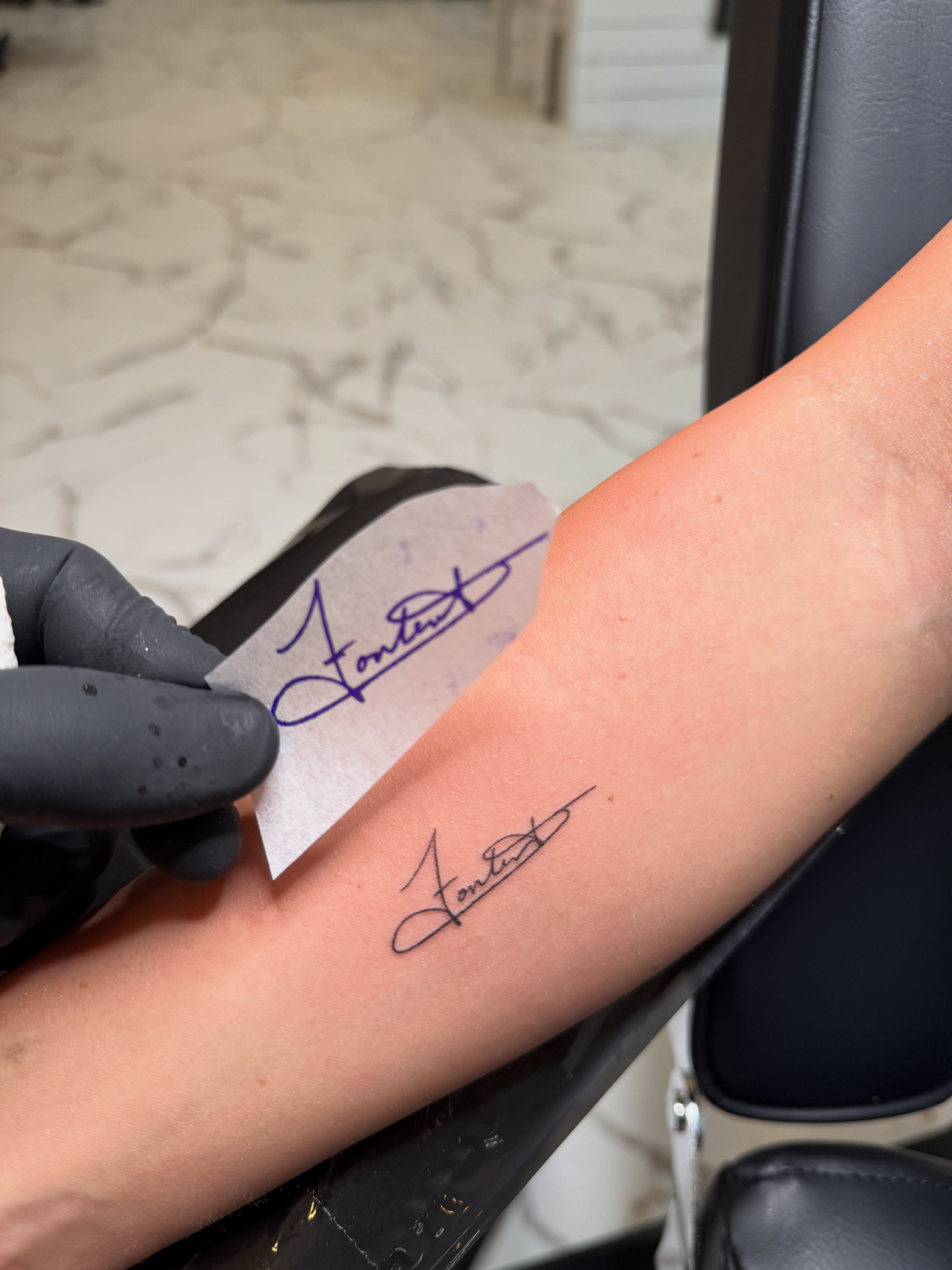Tattoo by @justinrednourtattoo — lettering_script