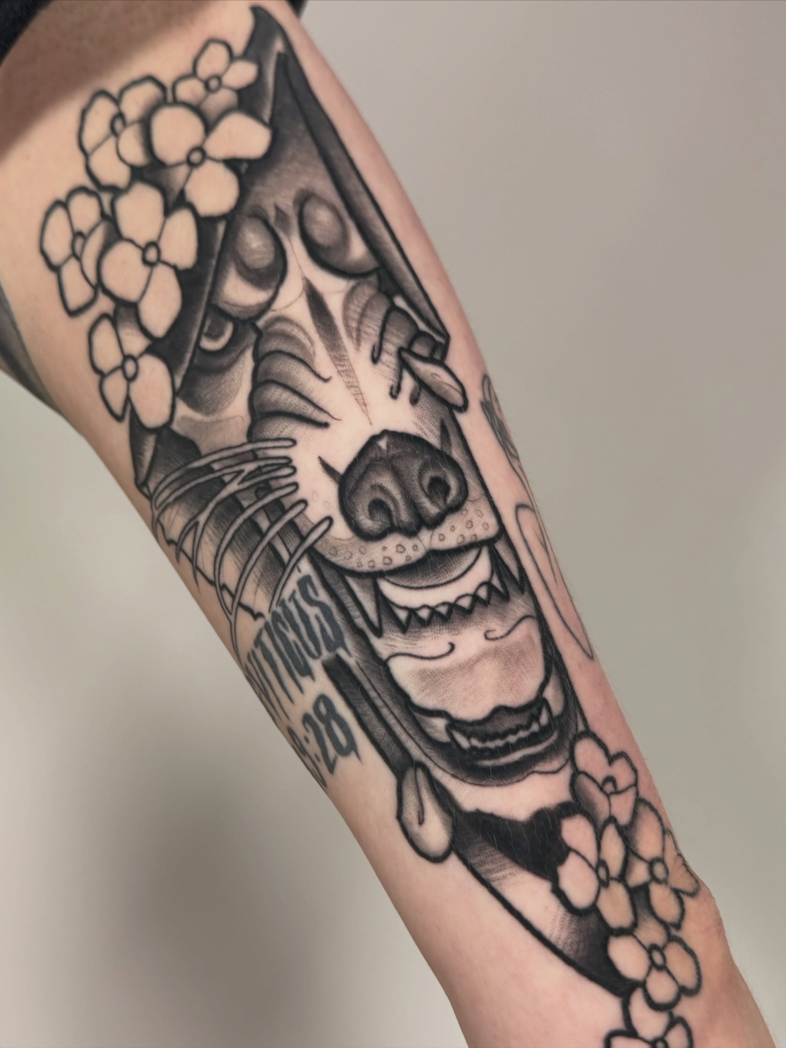 Tattoo by @doublescribbles — black_and_grey