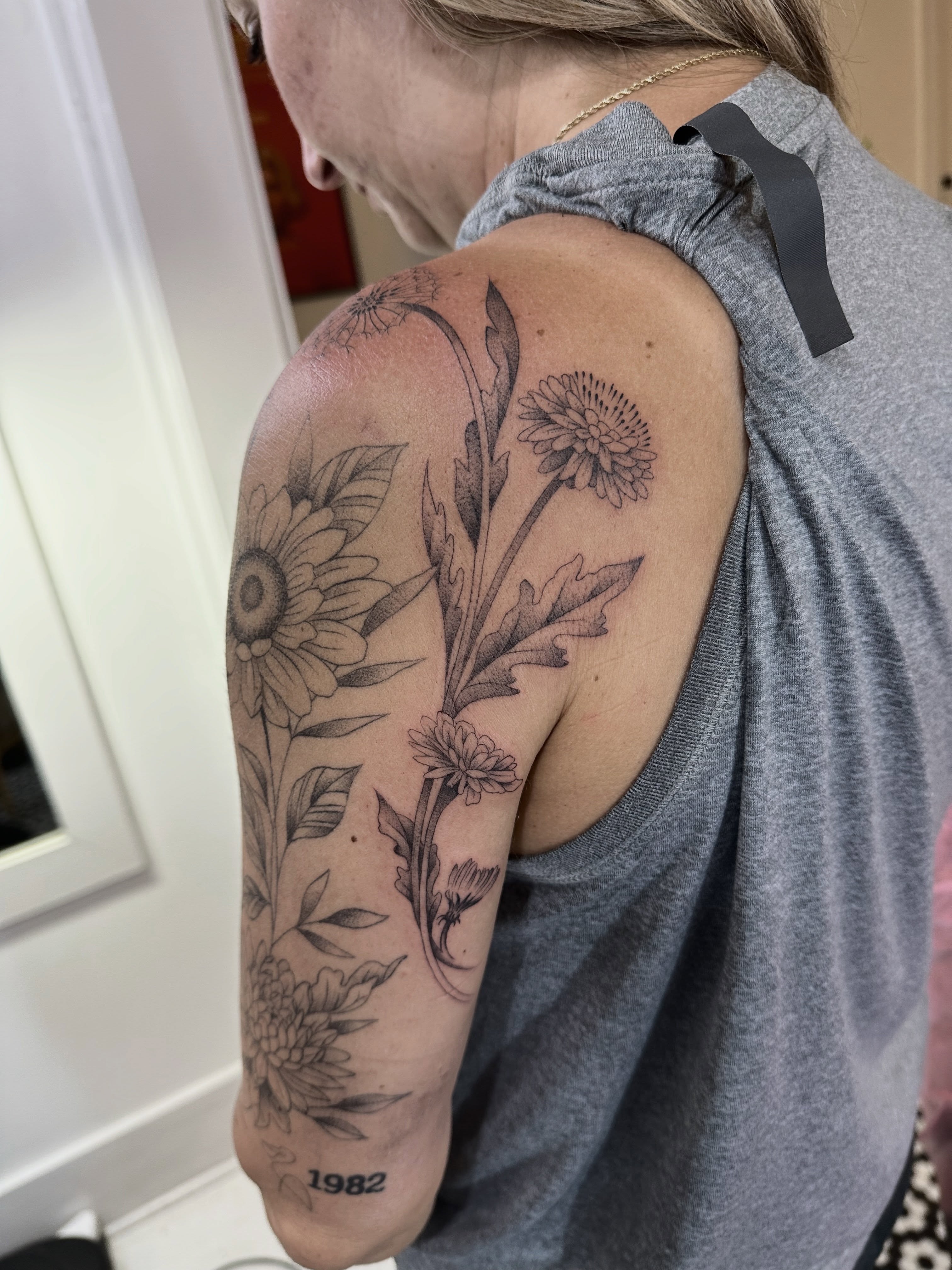Tattoo by @seanharringtontattoo β black_and_grey, dotwork