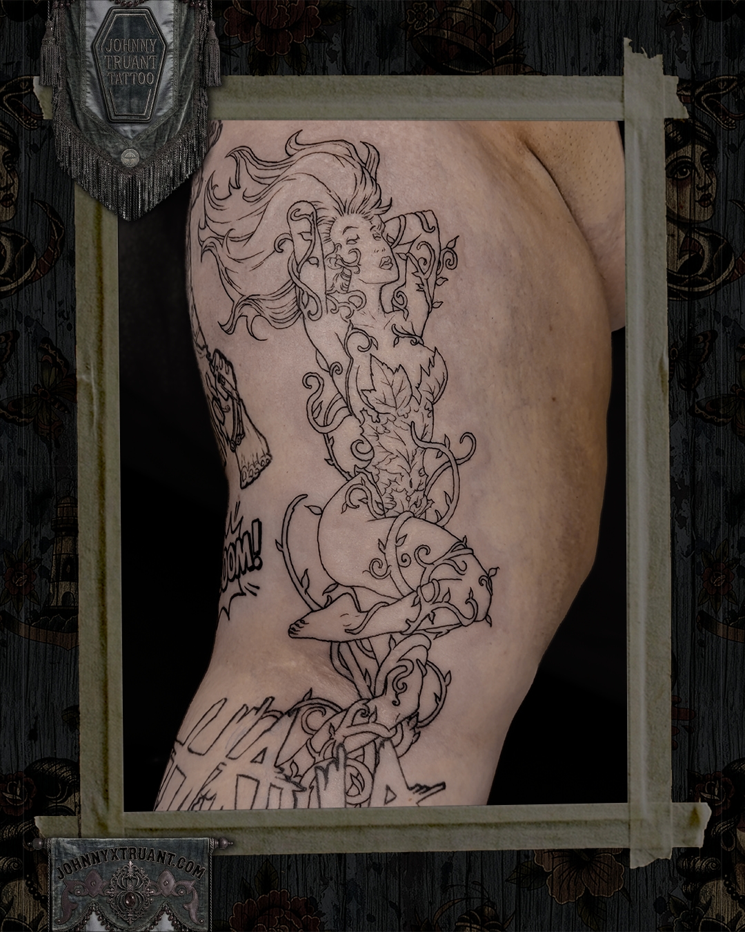 Tattoo by @johnnyxtruant — black_and_grey, fine_line