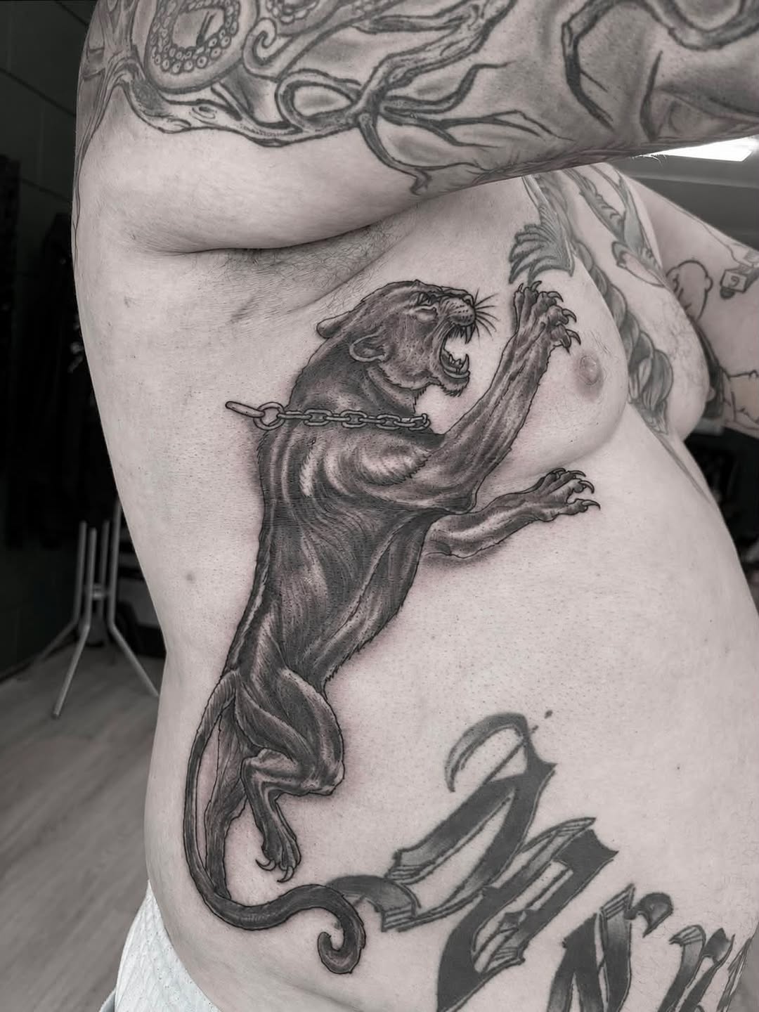 Tattoo by @daburningneedle — realism, black_and_grey