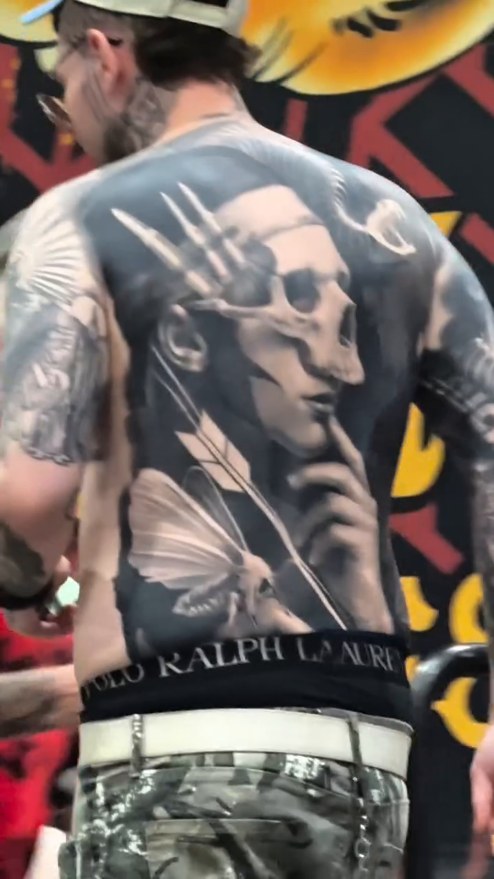 Portrait with skull and ornate elements realism tattoo by Brayan Molina