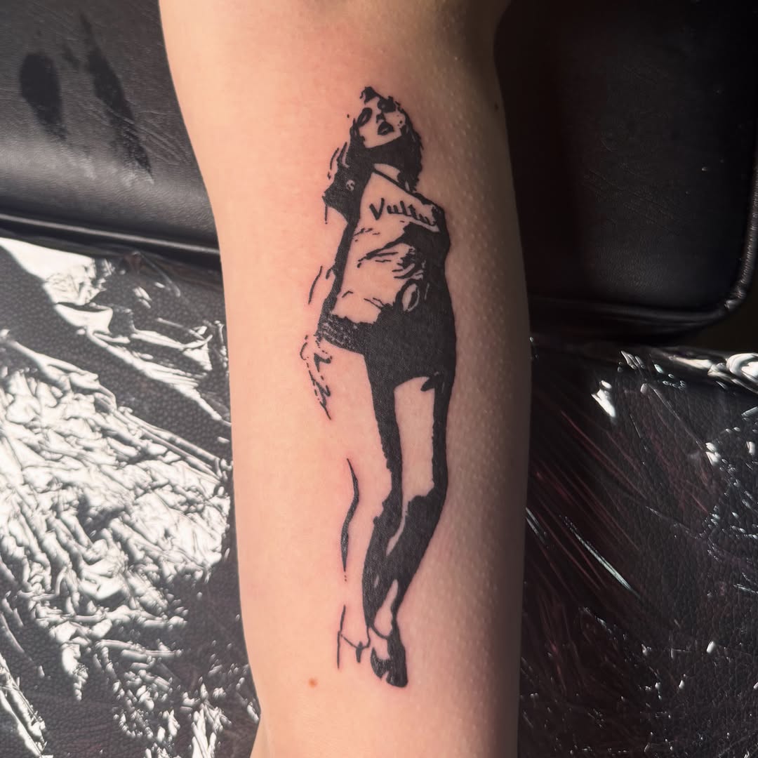 Woman black and grey tattoo on the forearm by 🌸Blossom🌸