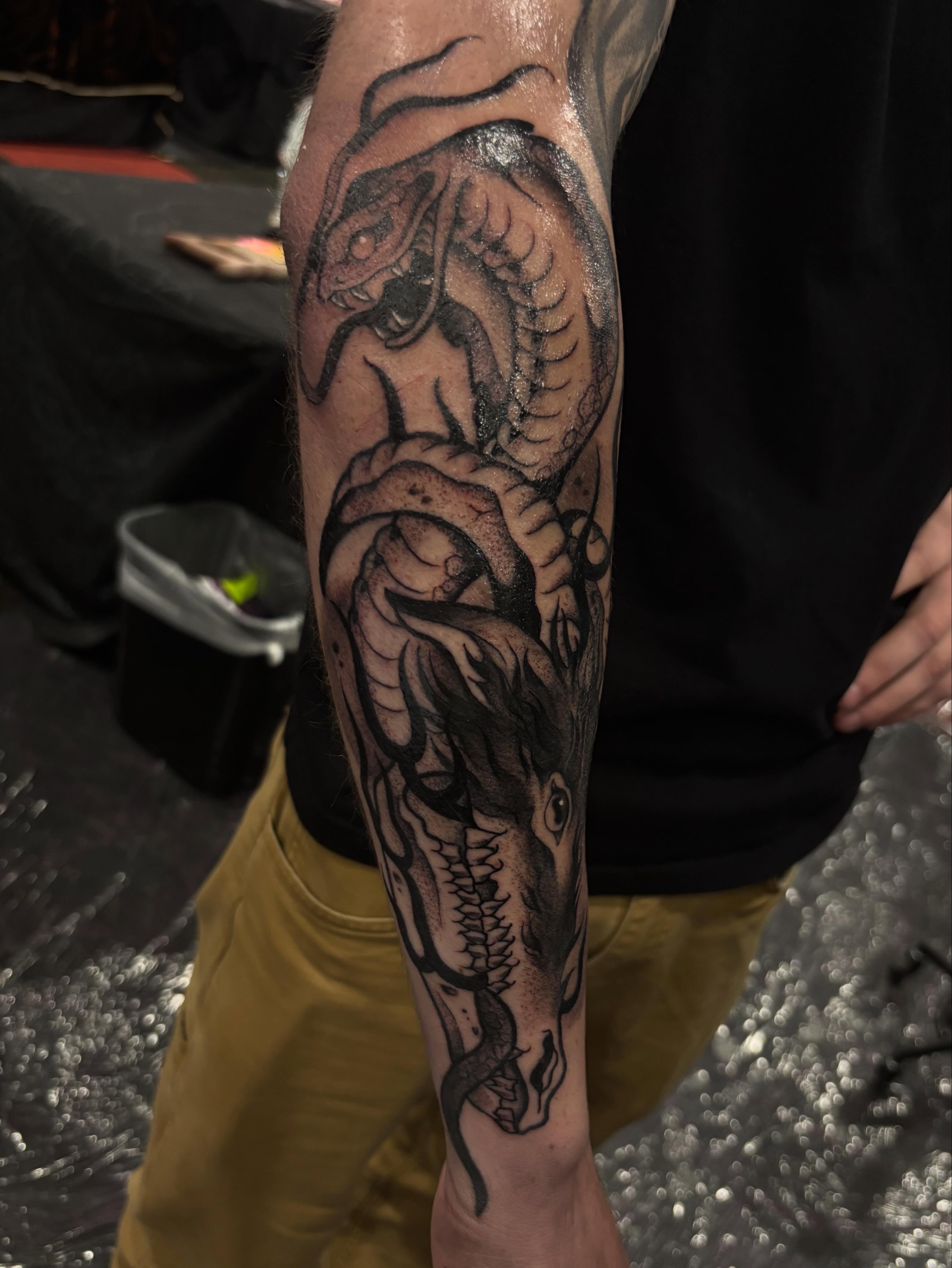 Tattoo by @jdawgdotgov — black_and_grey