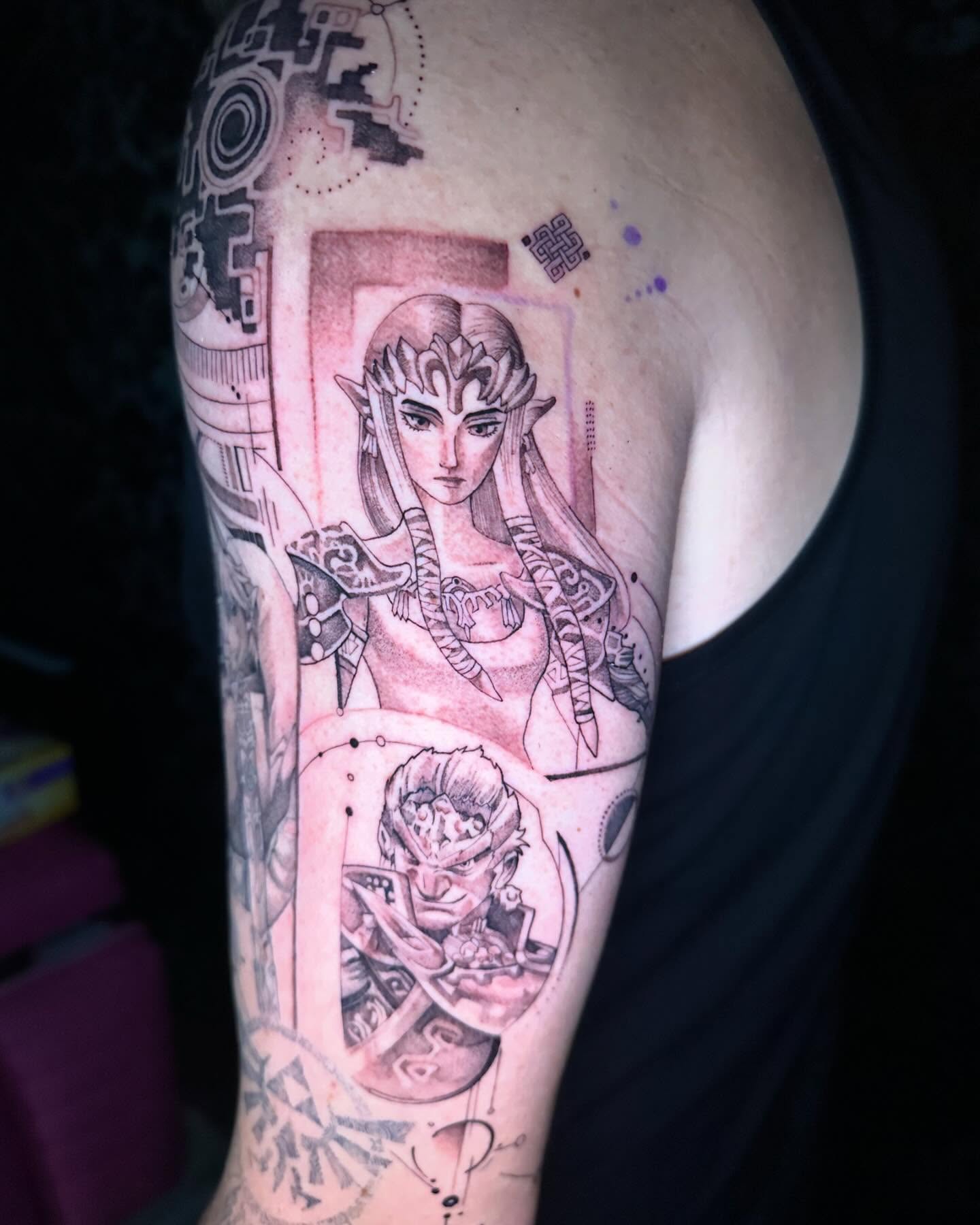 Zelda anime tattoo on the forearm by Cassandra Rasper-Beard