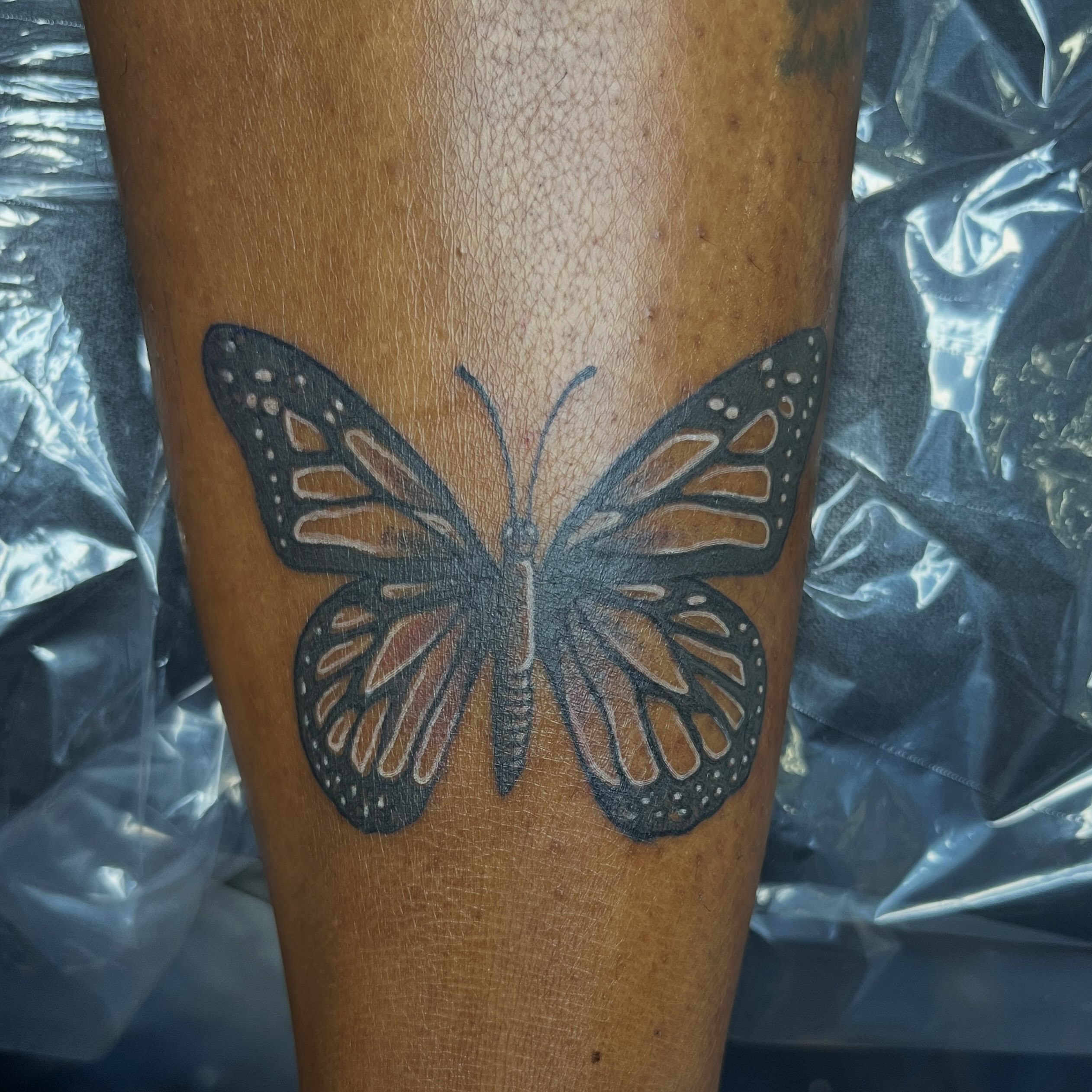 Tattoo by @necro_comicon — dotwork