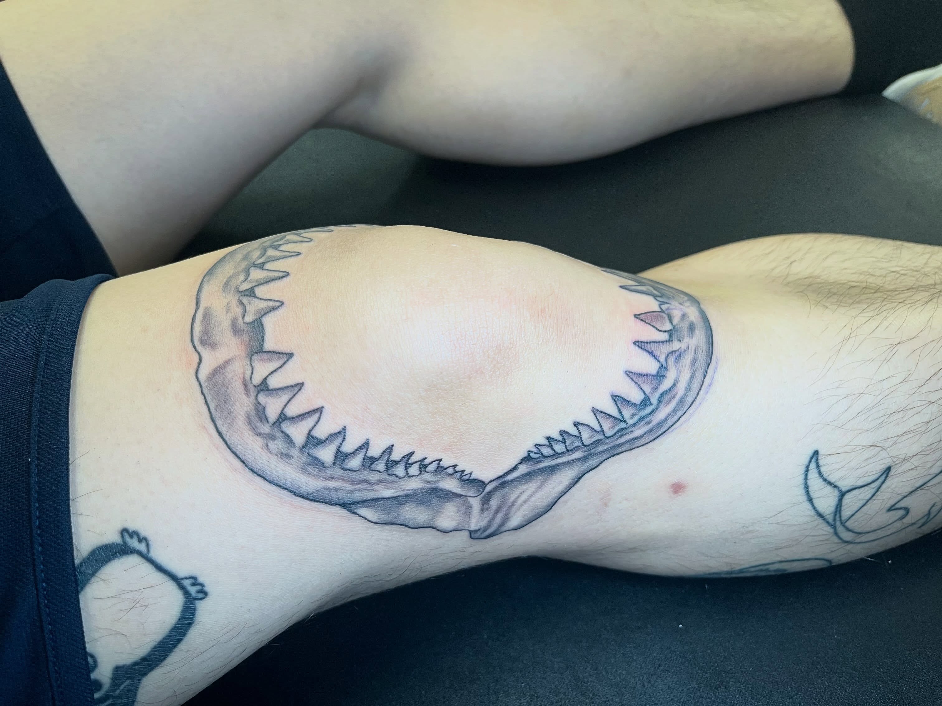 Tattoo by @necro_comicon — black_and_grey