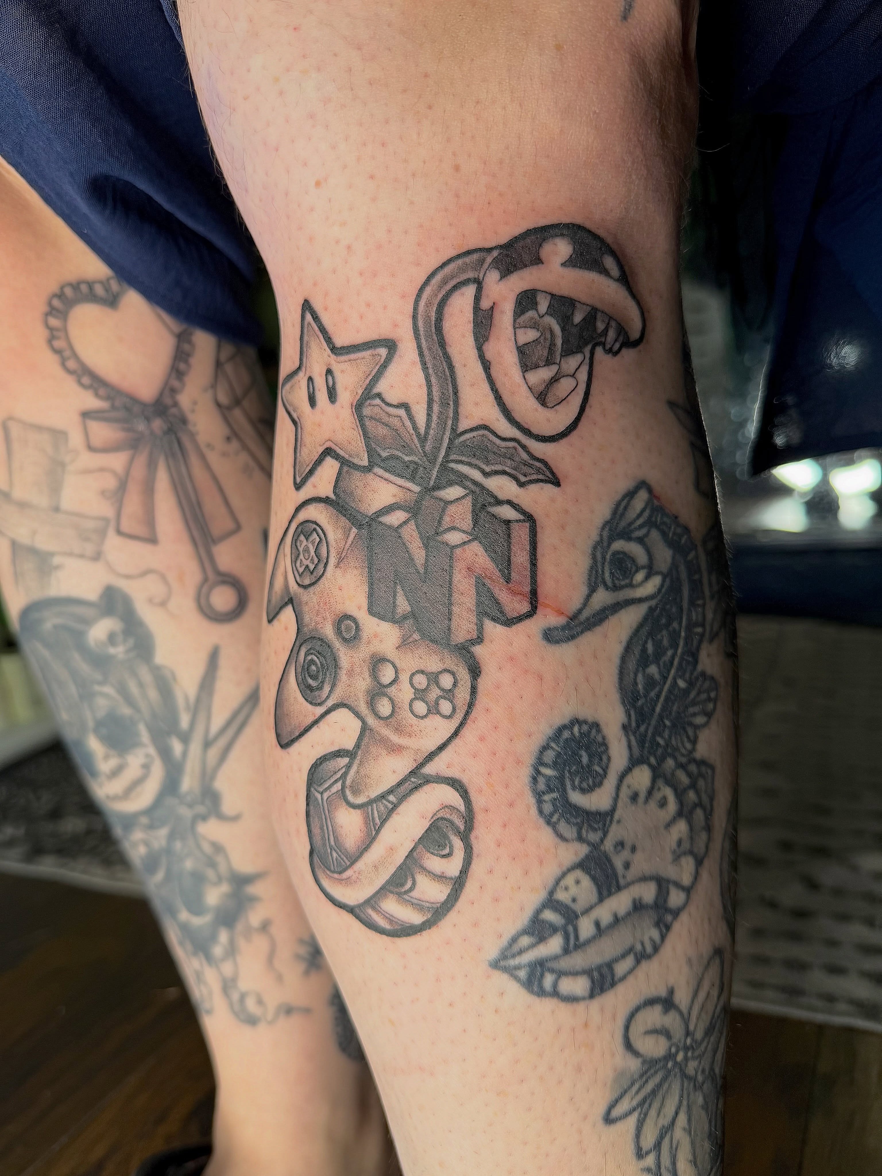 Tattoo by @louddoodle — black_and_grey