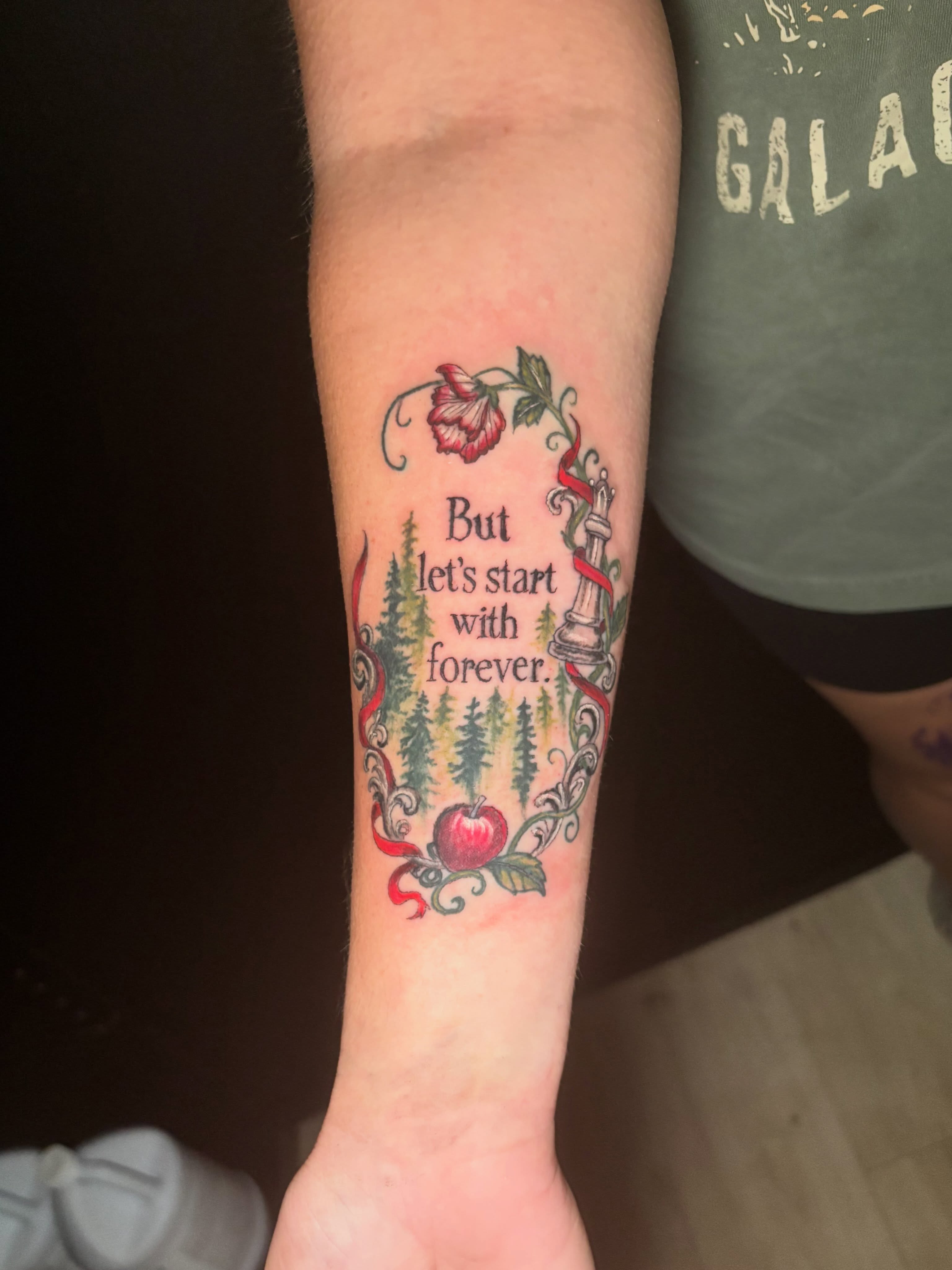 But let's start with forever new school tattoo on the forearm by Taylor Tha Color Queen