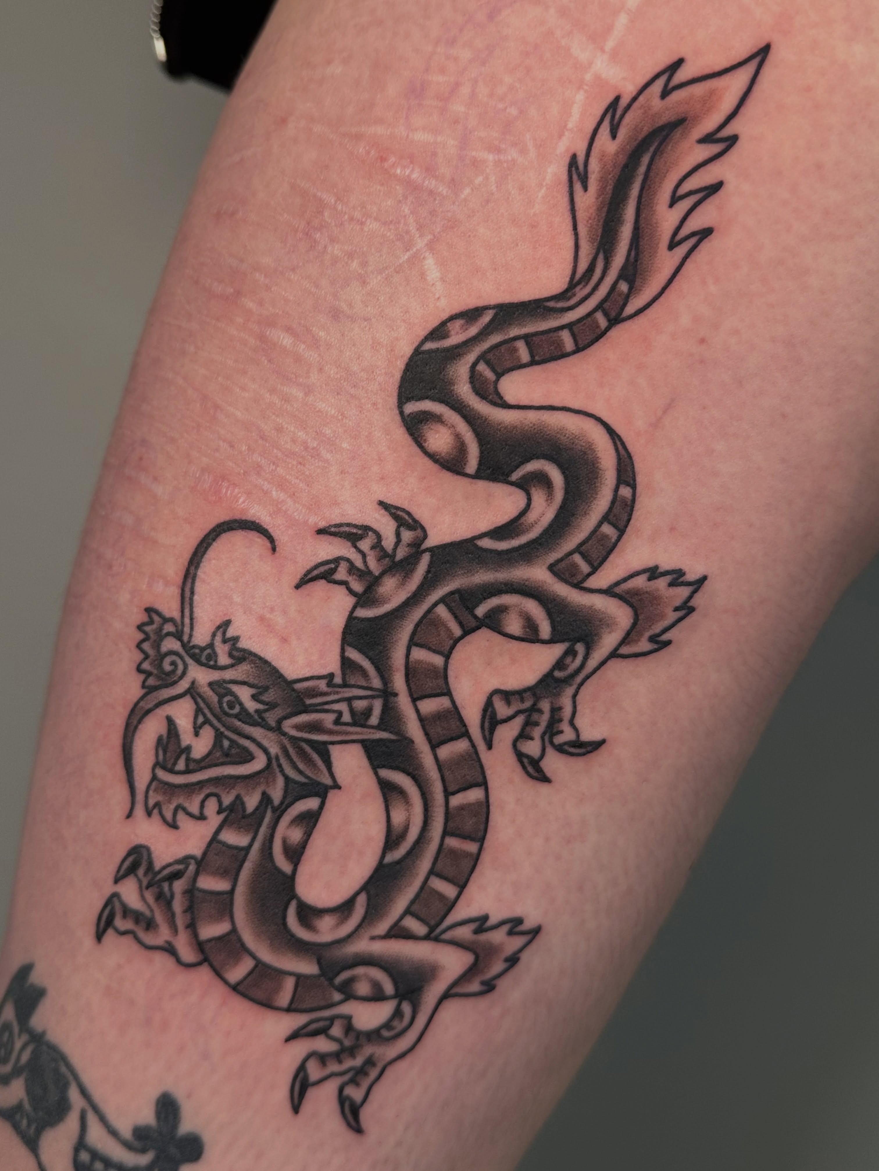 Tattoo by @cheeto_g_art_ — black_and_grey