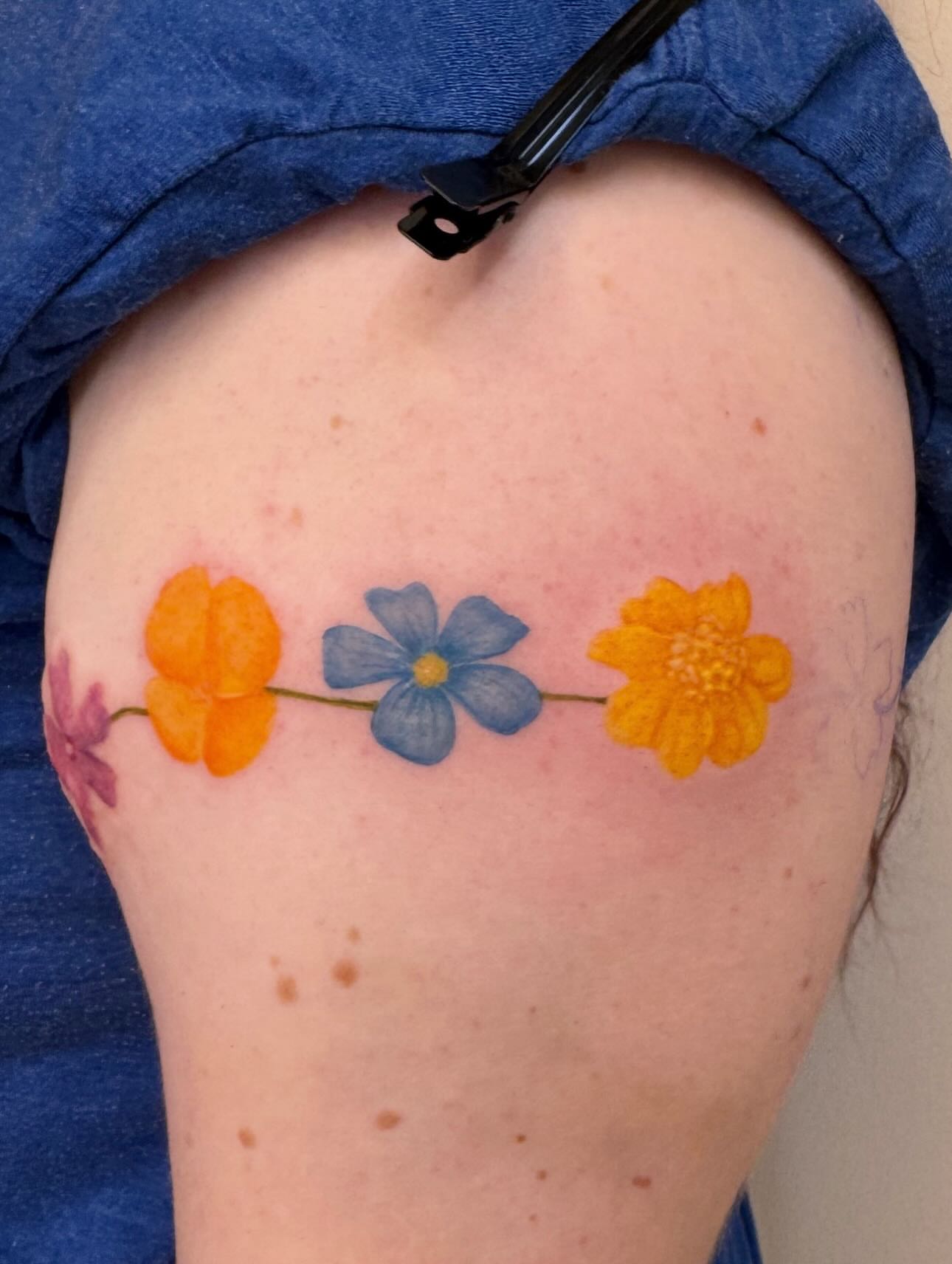 Flowers dotwork tattoo on the shoulder by Enda 🧚🏻‍♀️