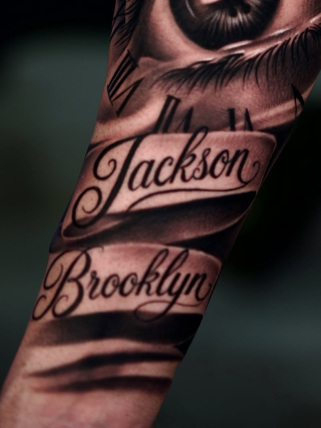 Tattoo by @onytattoos — lettering_script, black_and_grey