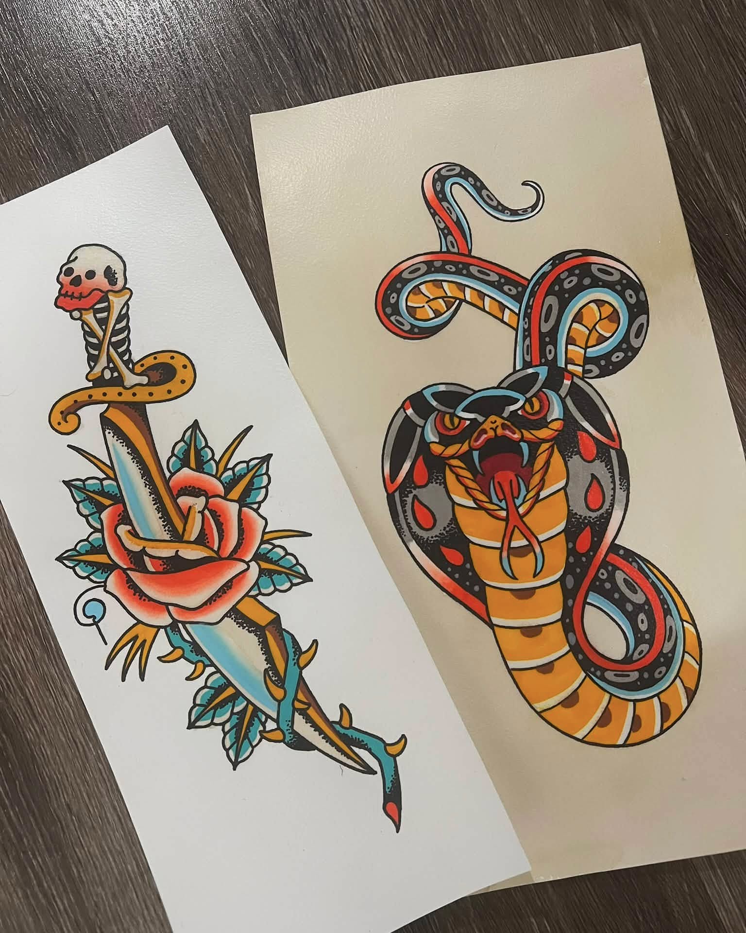 Snake and dagger American traditional tattoo by Brandon McDaniel Iowa Tattoo Artist
