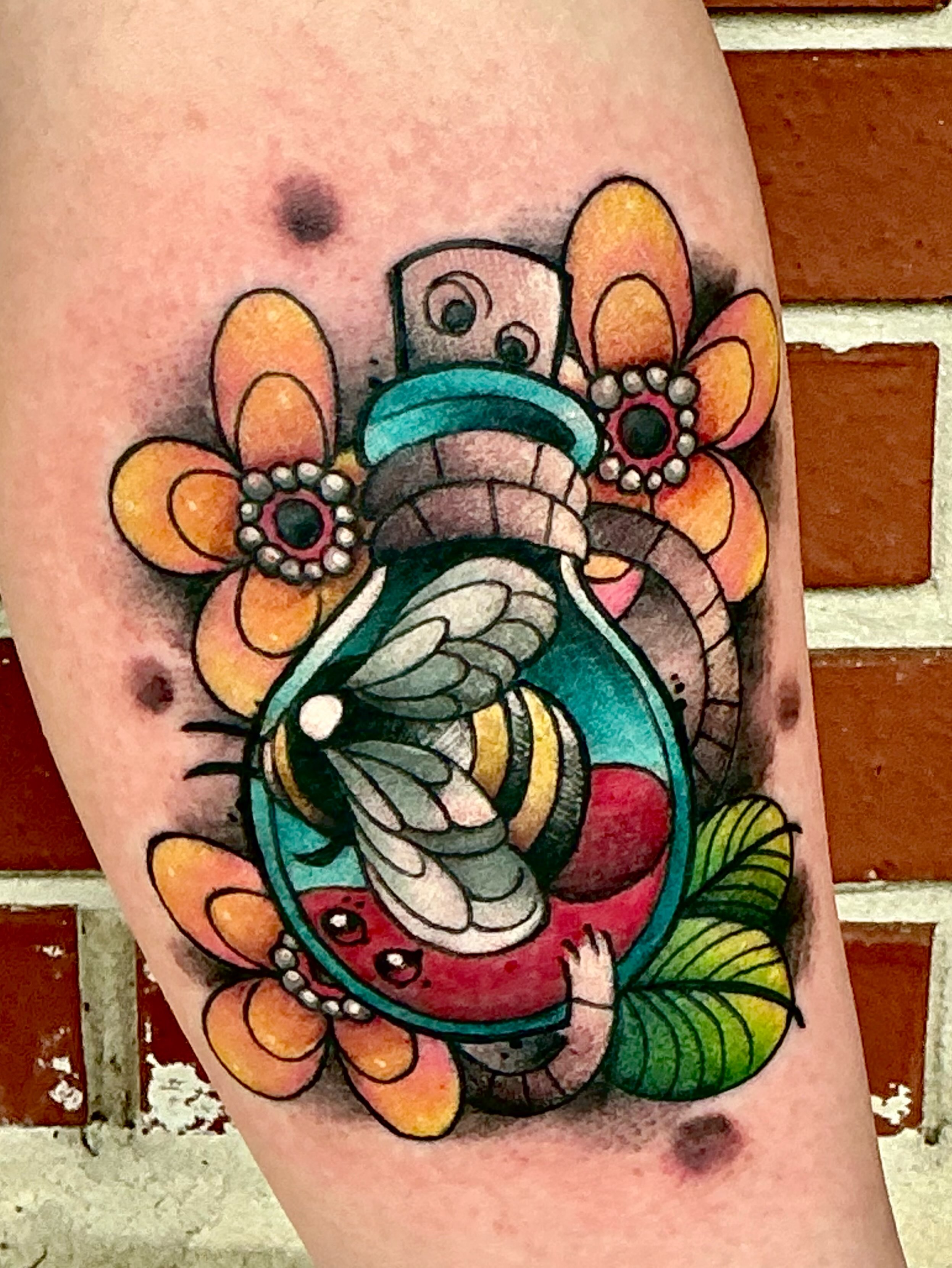 Tattoo by @meanmachinestattoos — american_traditional, dotwork