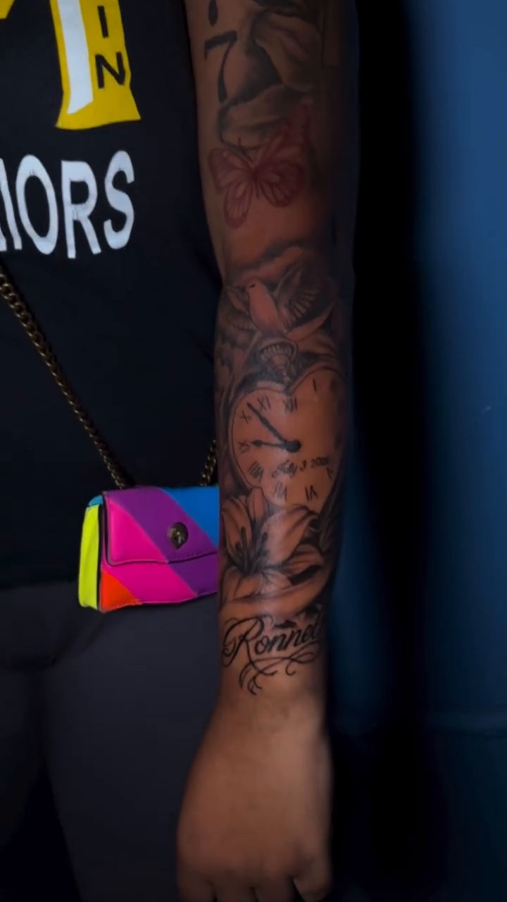 Clock and roses realism tattoo by Dope