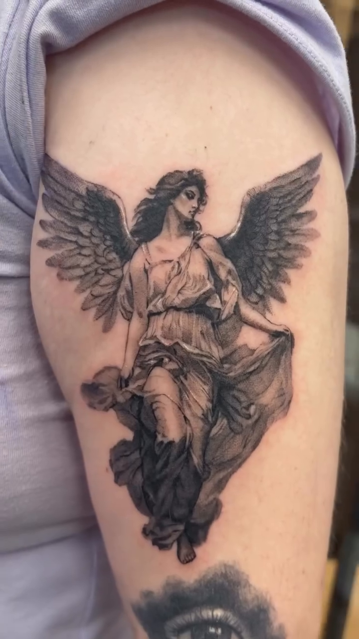 Angel realism tattoo by Jazz