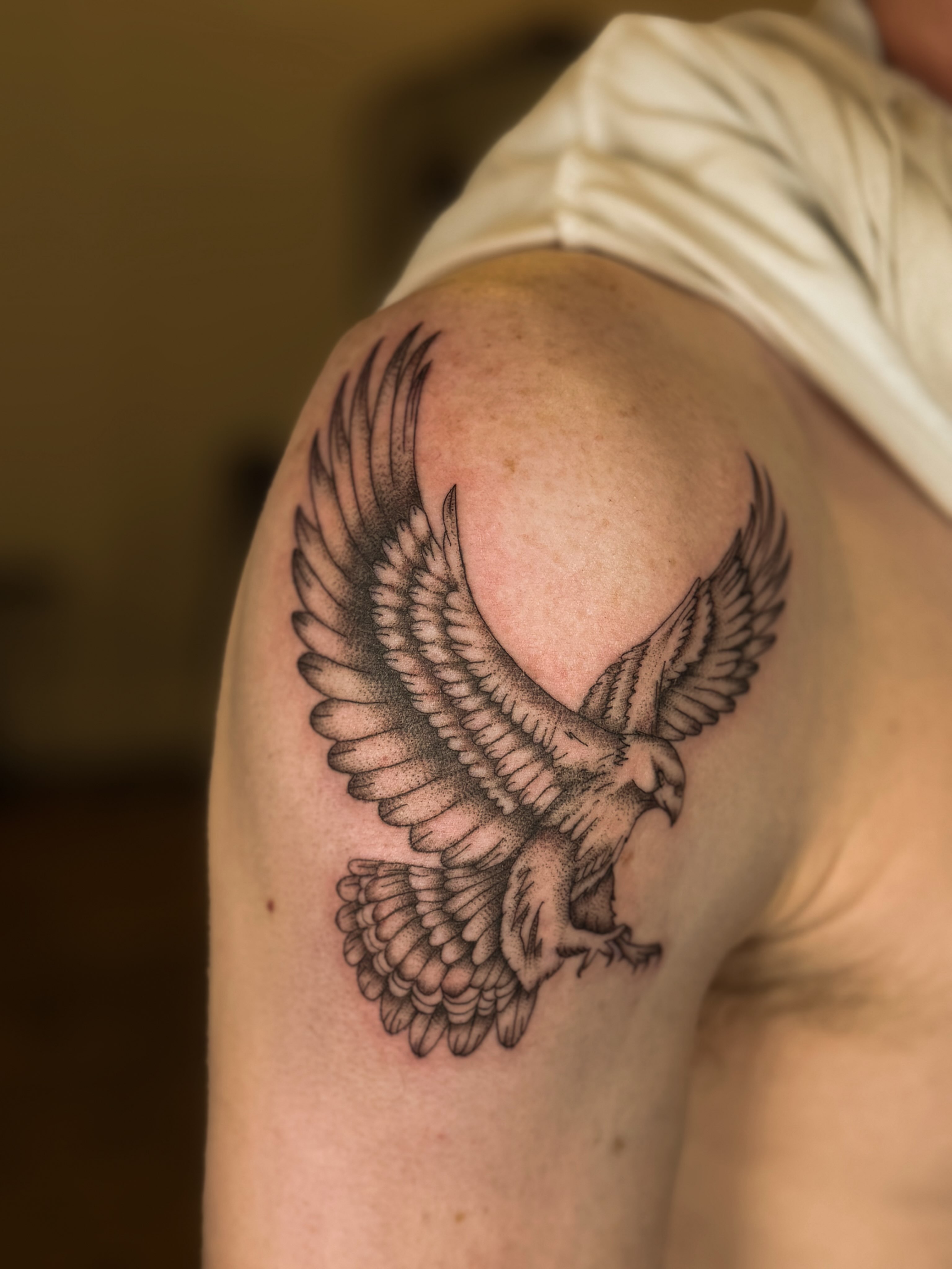 Tattoo by @wildcoyoteco — black_and_grey