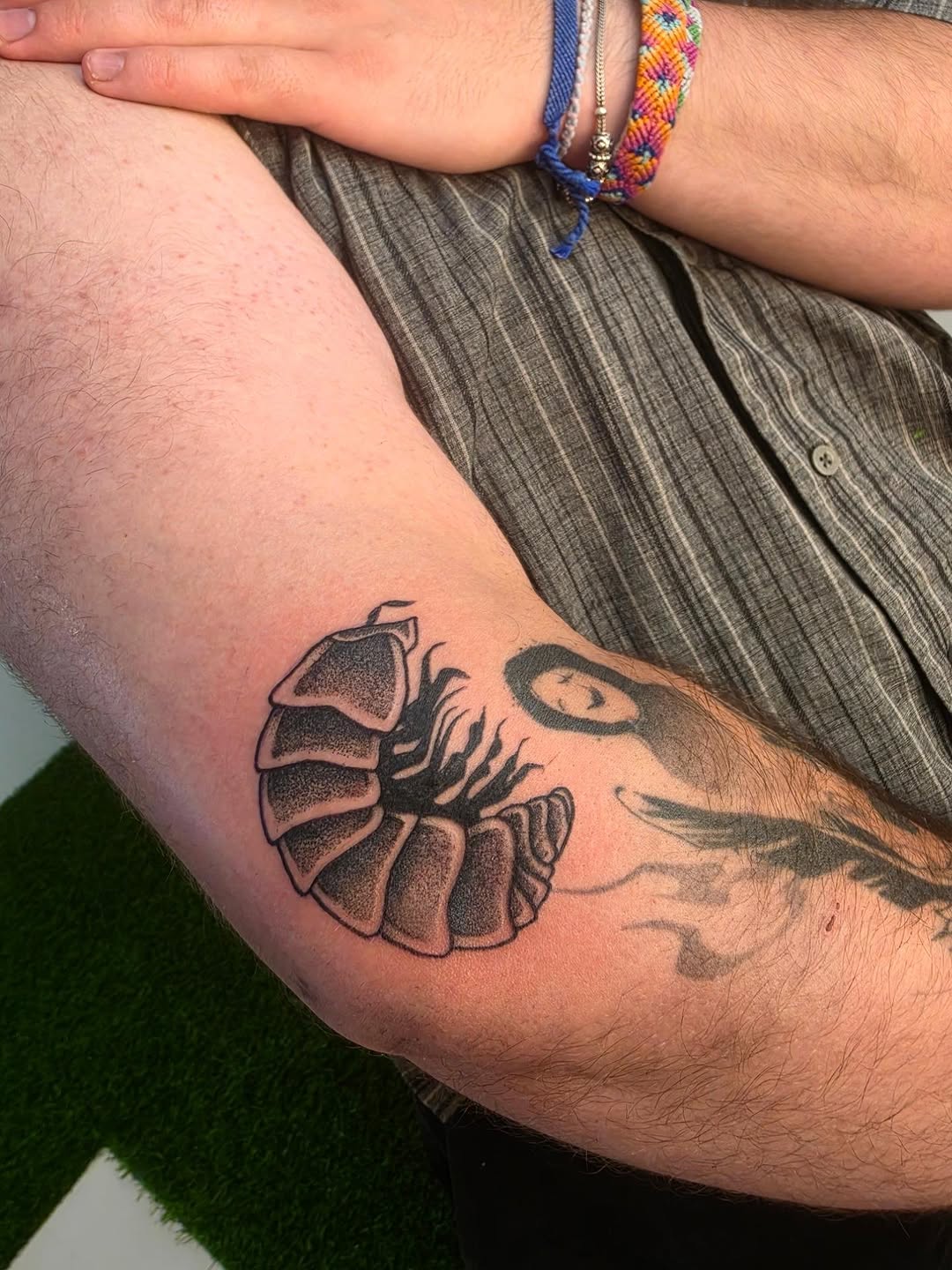 Tattoo by @lulus_tattoos_ — dotwork, black_and_grey