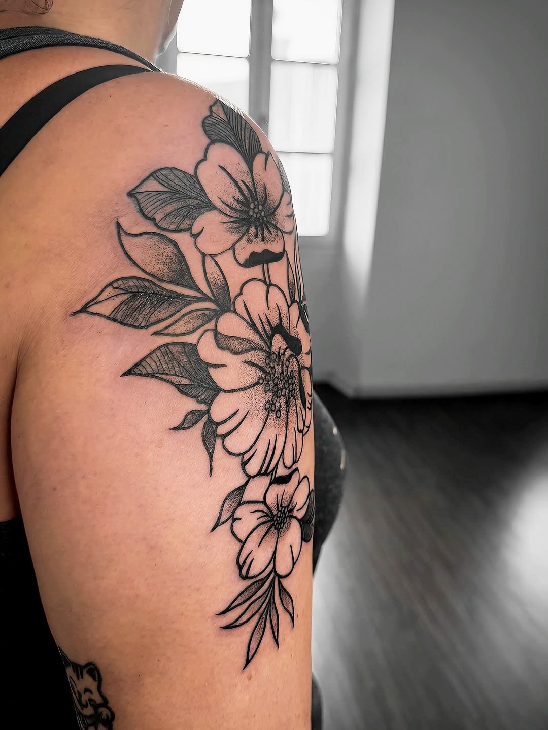 Tattoo by @ombre_mystic — fine_line, black_and_grey
