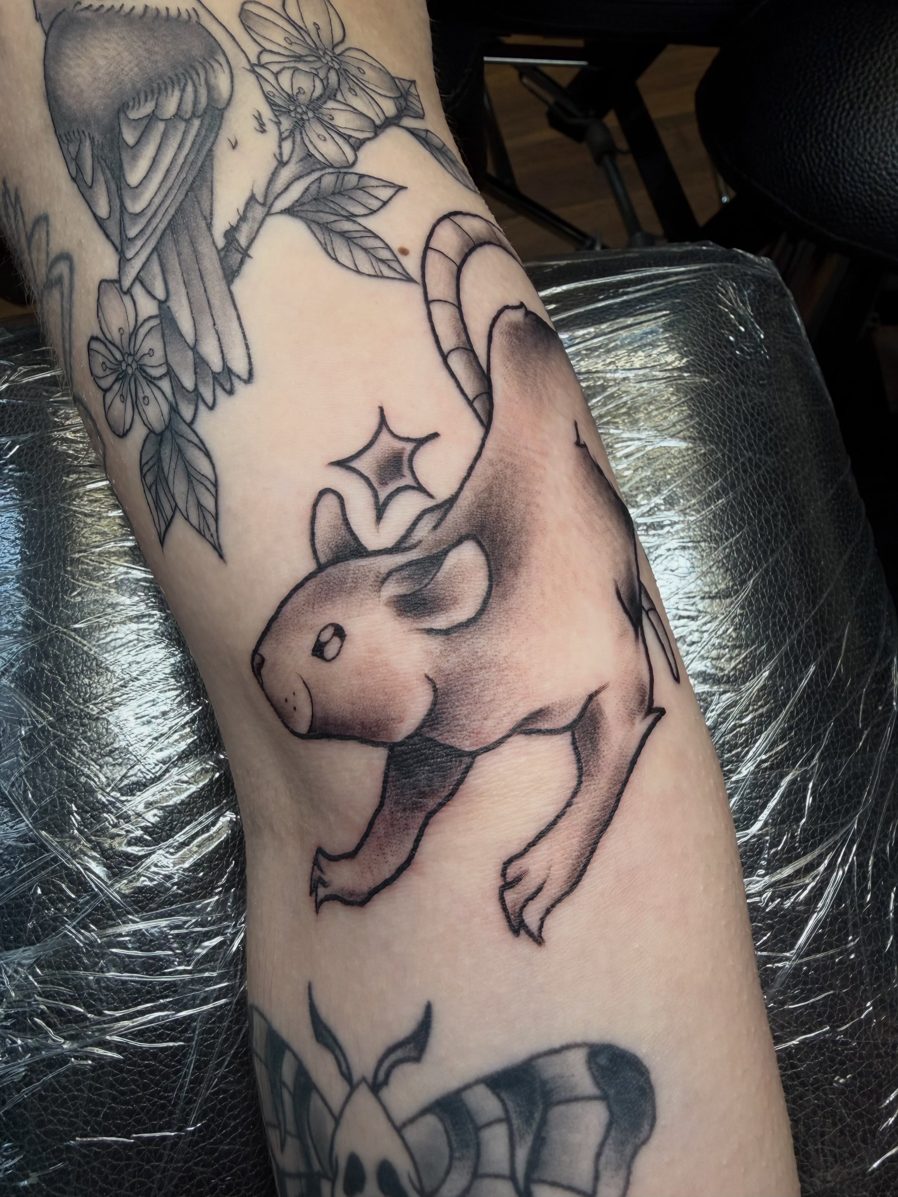Moose black and grey tattoo on the forearm by Bri ⚡️✨