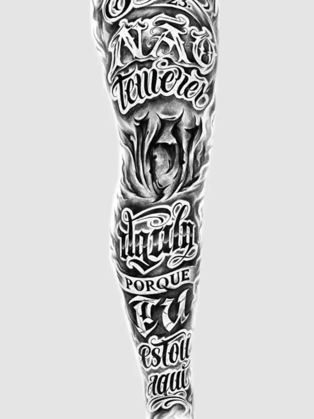 Lettering black and grey tattoo on the forearm by DGzinn