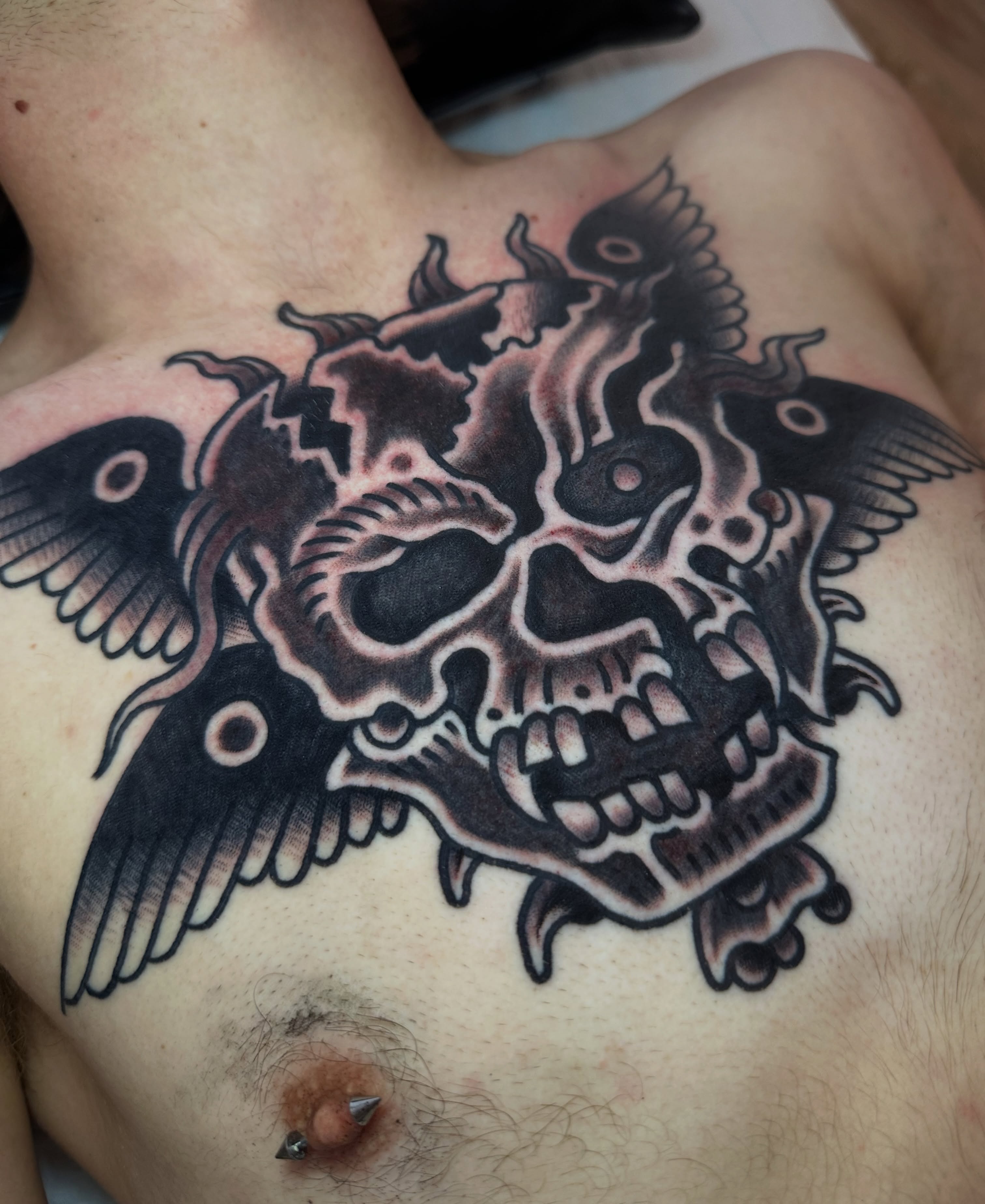 Tattoo by @christianrieben — black_and_grey, dark_realism