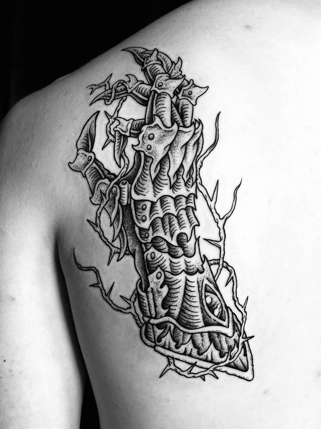 Tattoo by @sashawoland β dark_realism, black_and_grey