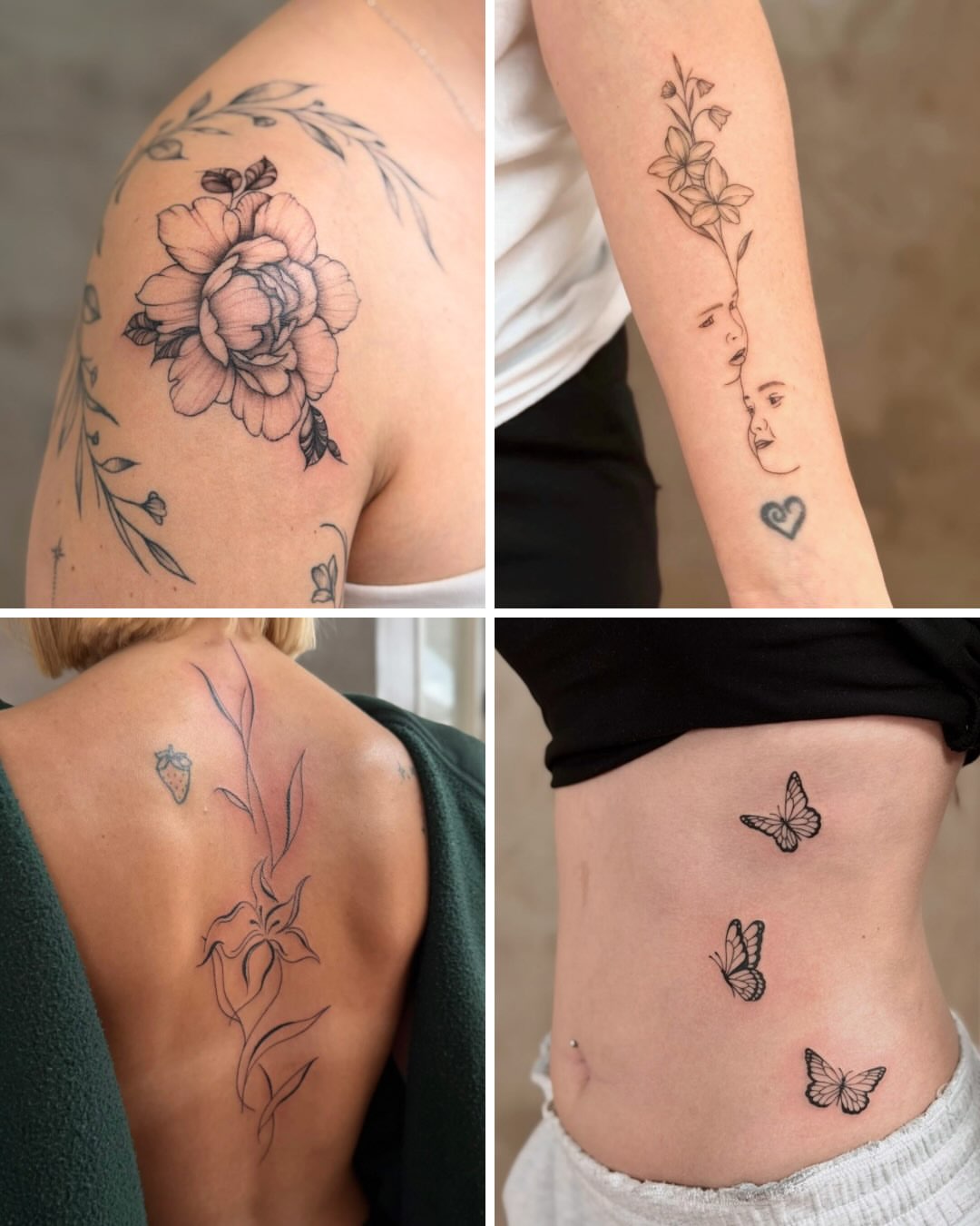 Flower black and grey tattoo on the shoulder by Sam AlpineInk