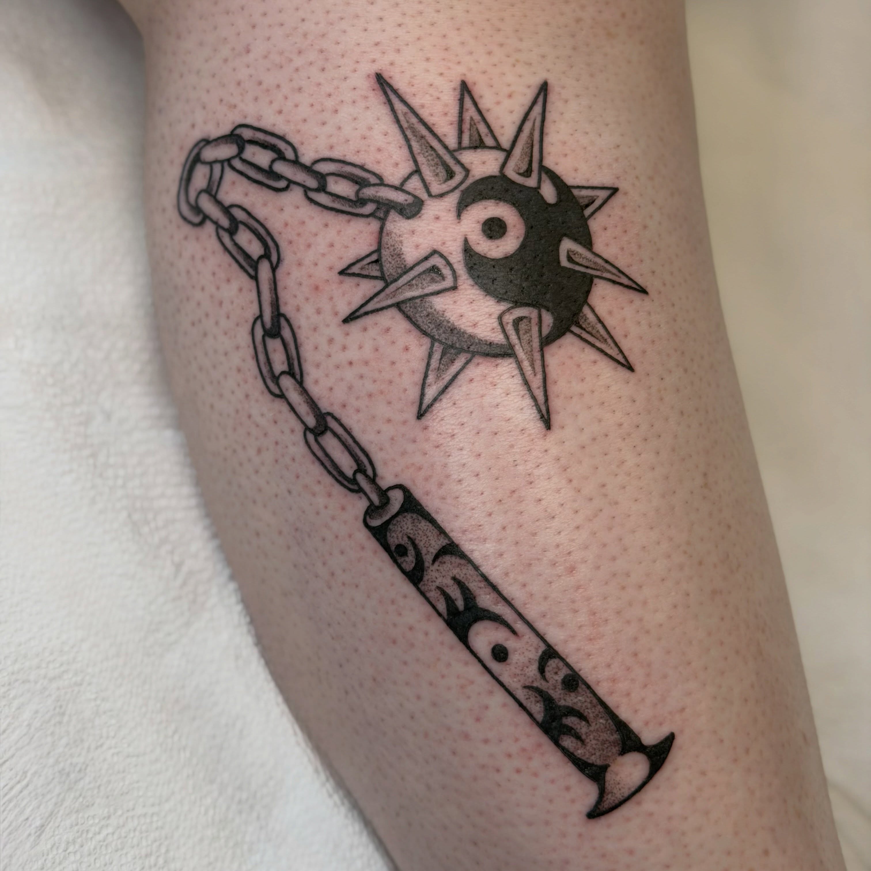 Tattoo by @fleabagtattoos — black_and_grey