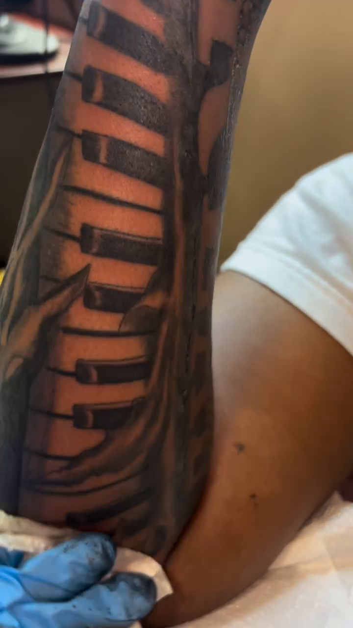 Keyboard realism tattoo by OwlWhoINKs