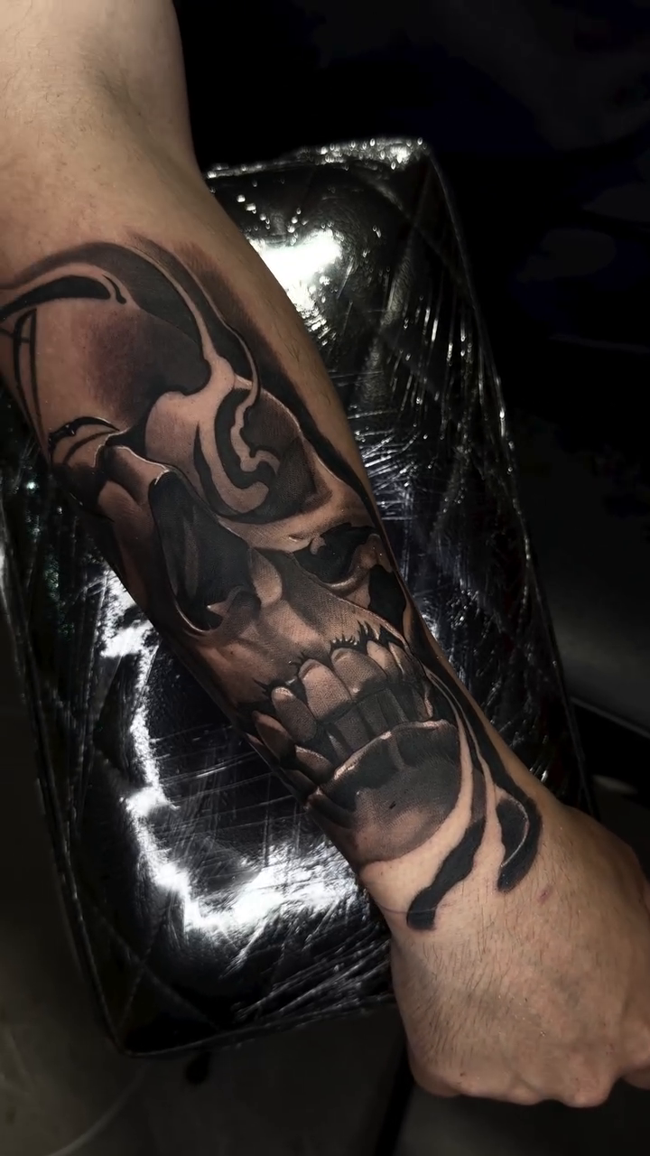Skull realism tattoo by San Diego Tattoo Artist