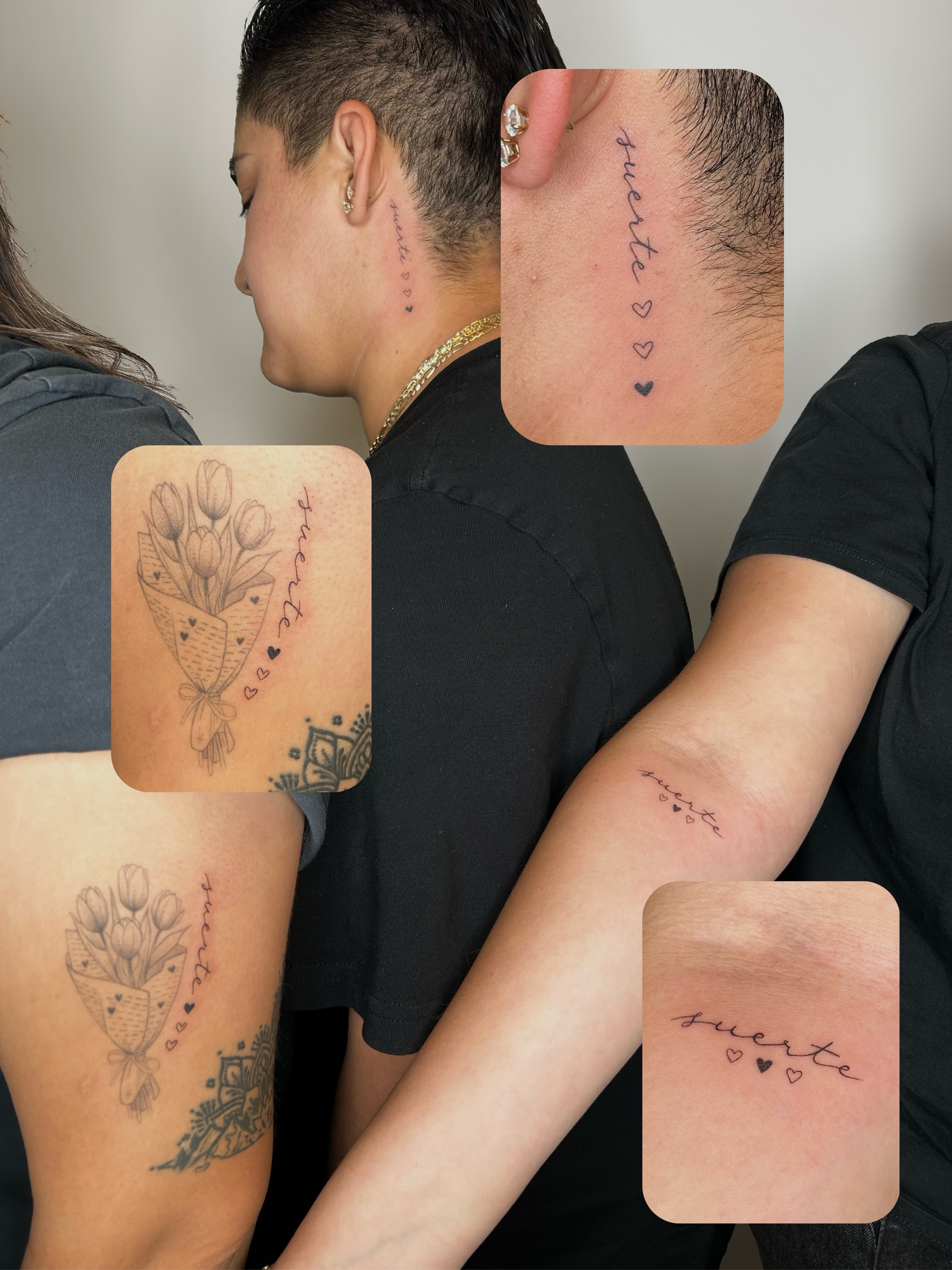 Tulips bouquet black and grey tattoo on the upper arm by 𝒜𝓇𝓉𝒾𝓈𝓉 𝒟𝒶𝒾𝓈𝓎 ♡