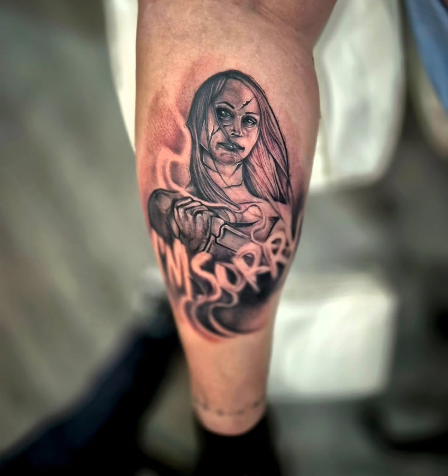Tattoo by @wizard_tattooer — black_and_grey