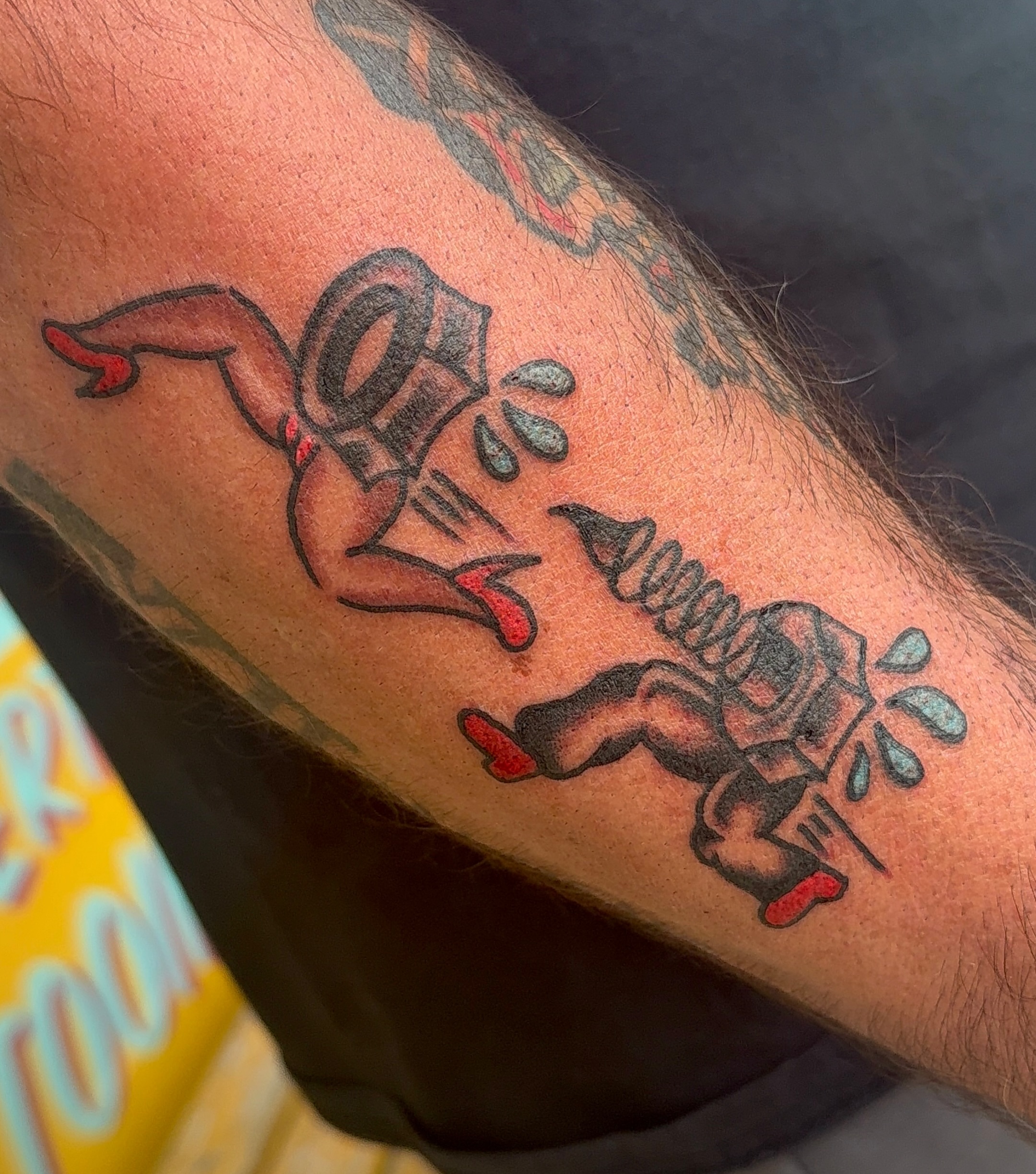 Firefighter American traditional tattoo on the forearm by VAY