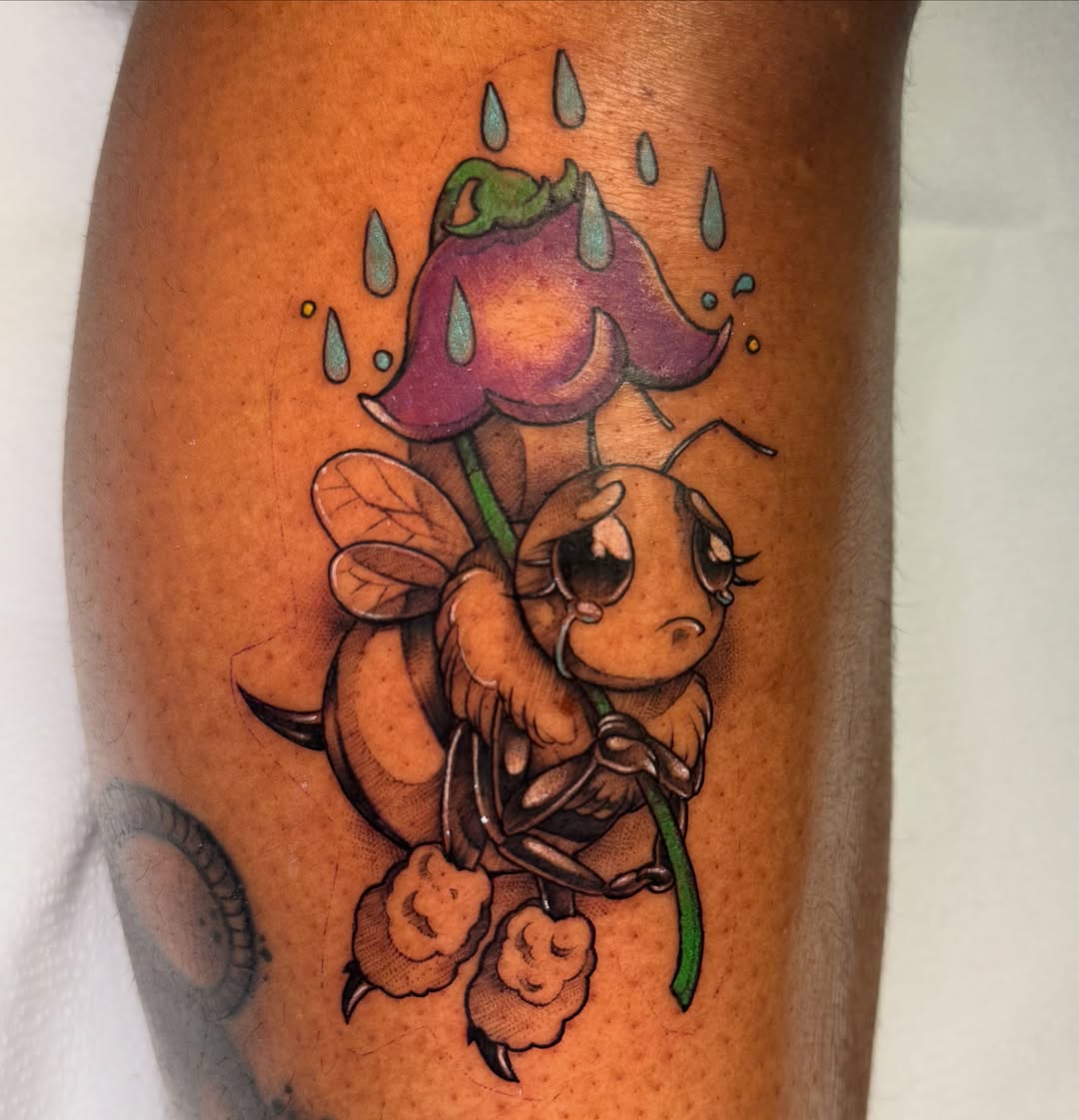 Tattoo by @zombriii — dotwork, anime