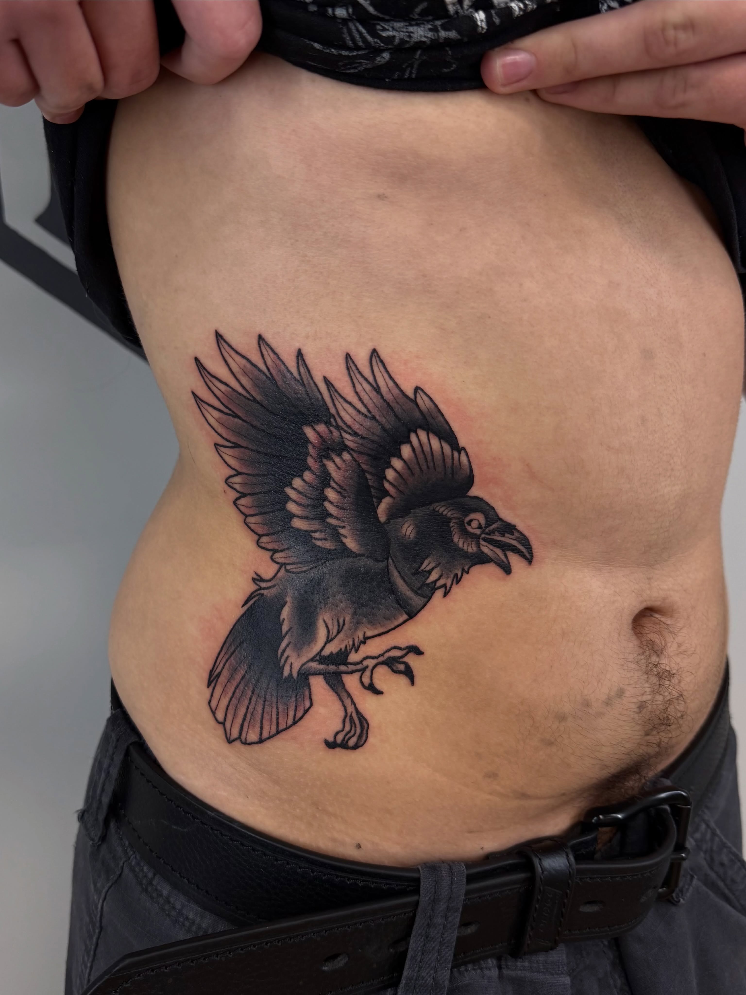 Tattoo by @trashcat.tattoos — black_and_grey