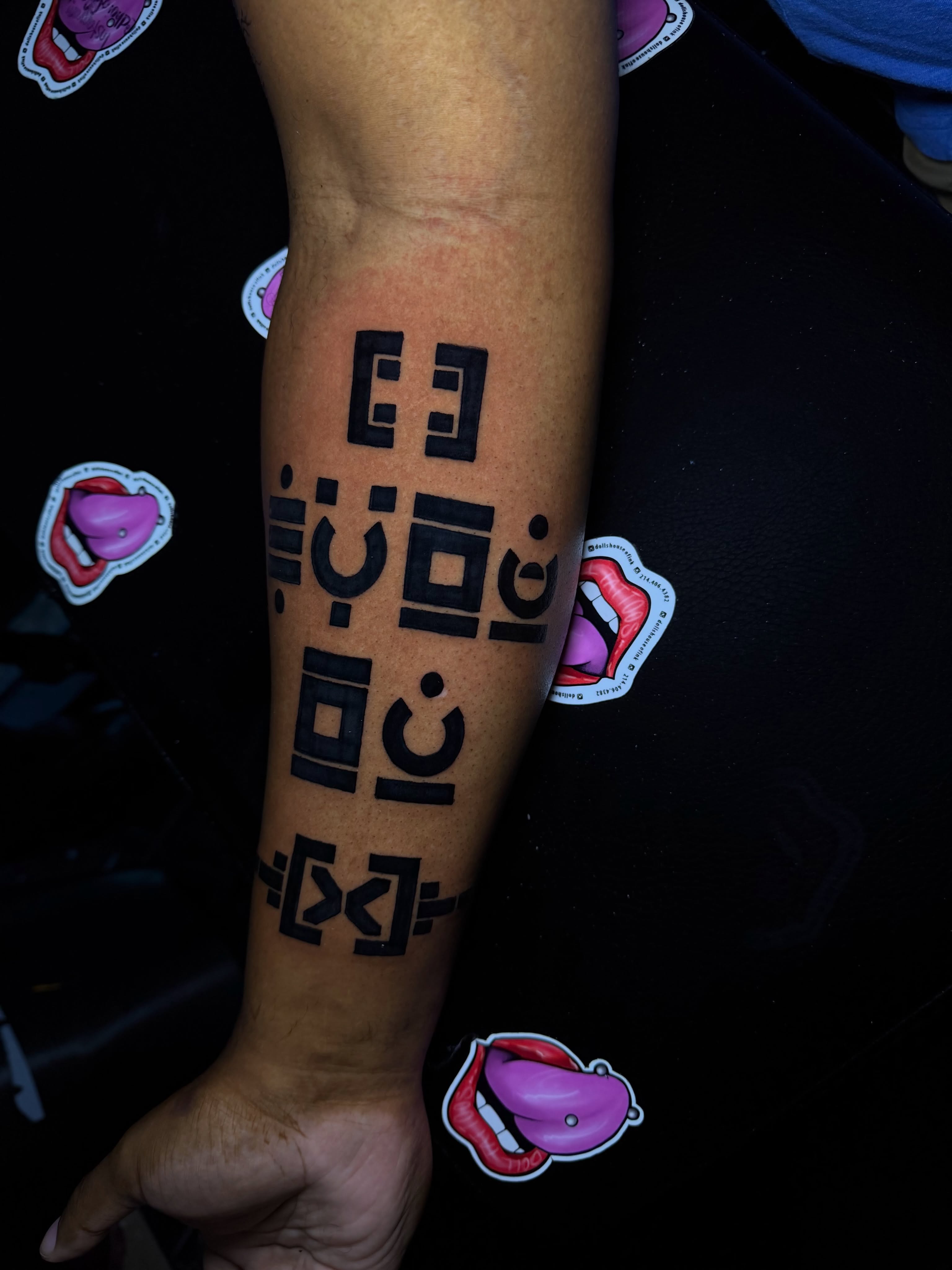 Geometric pattern geometric tattoo on the forearm by Doll The Tattoo Artist, Addison, Texas