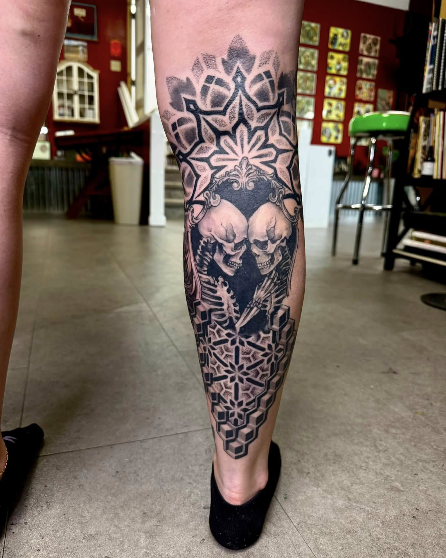 Tattoo by @justin_hofmeister_ — black_and_grey, geometric